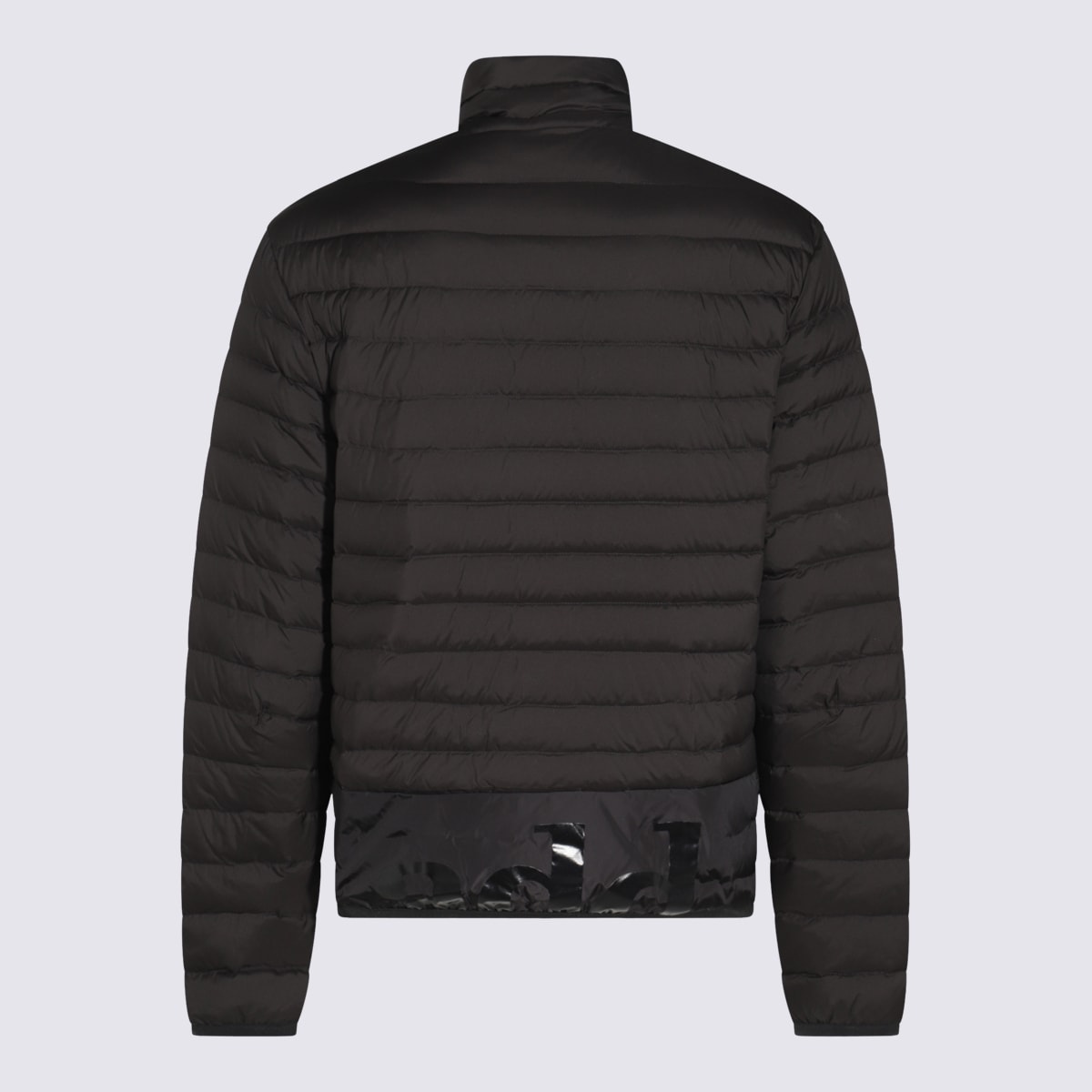 Add Quilted Black Jacket With High Collar In Black