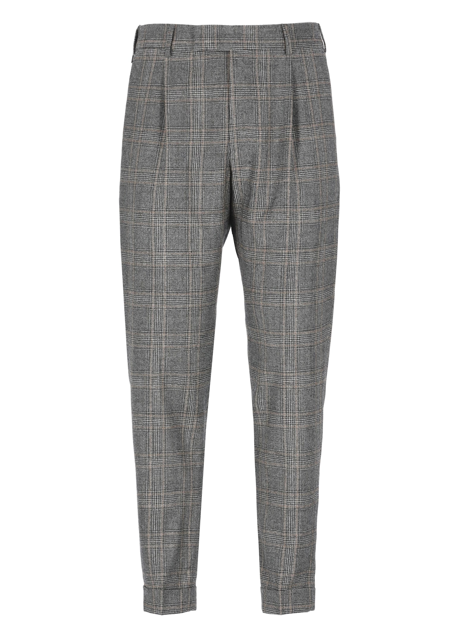 Shop Pt Torino Virgin Wool Trousers In Grey