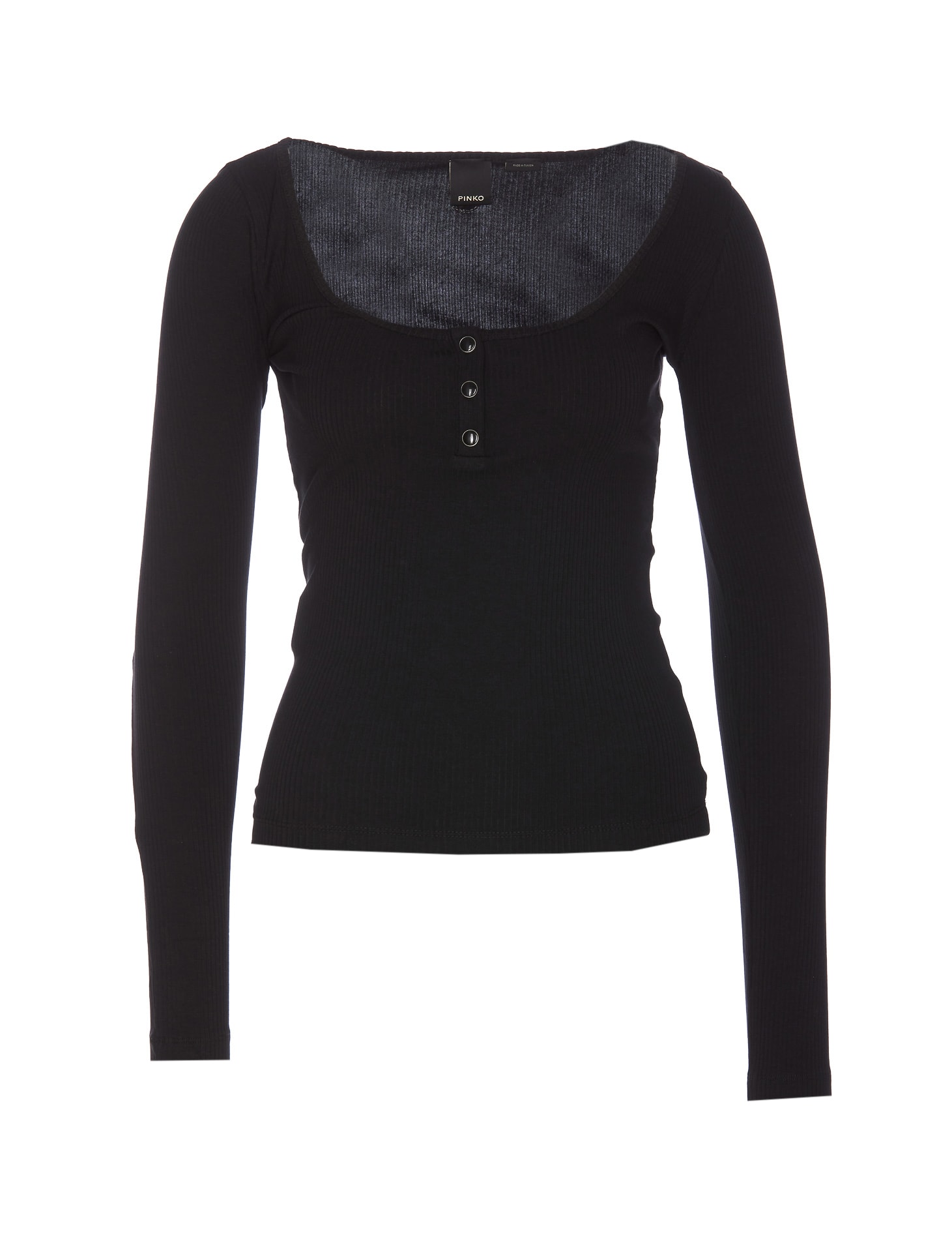 Shop Pinko Long Sleeves Top In Black