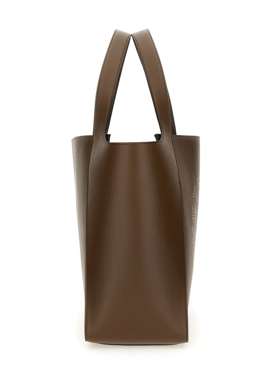 Shop Stella Mccartney Tote Bag With Logo In Brown