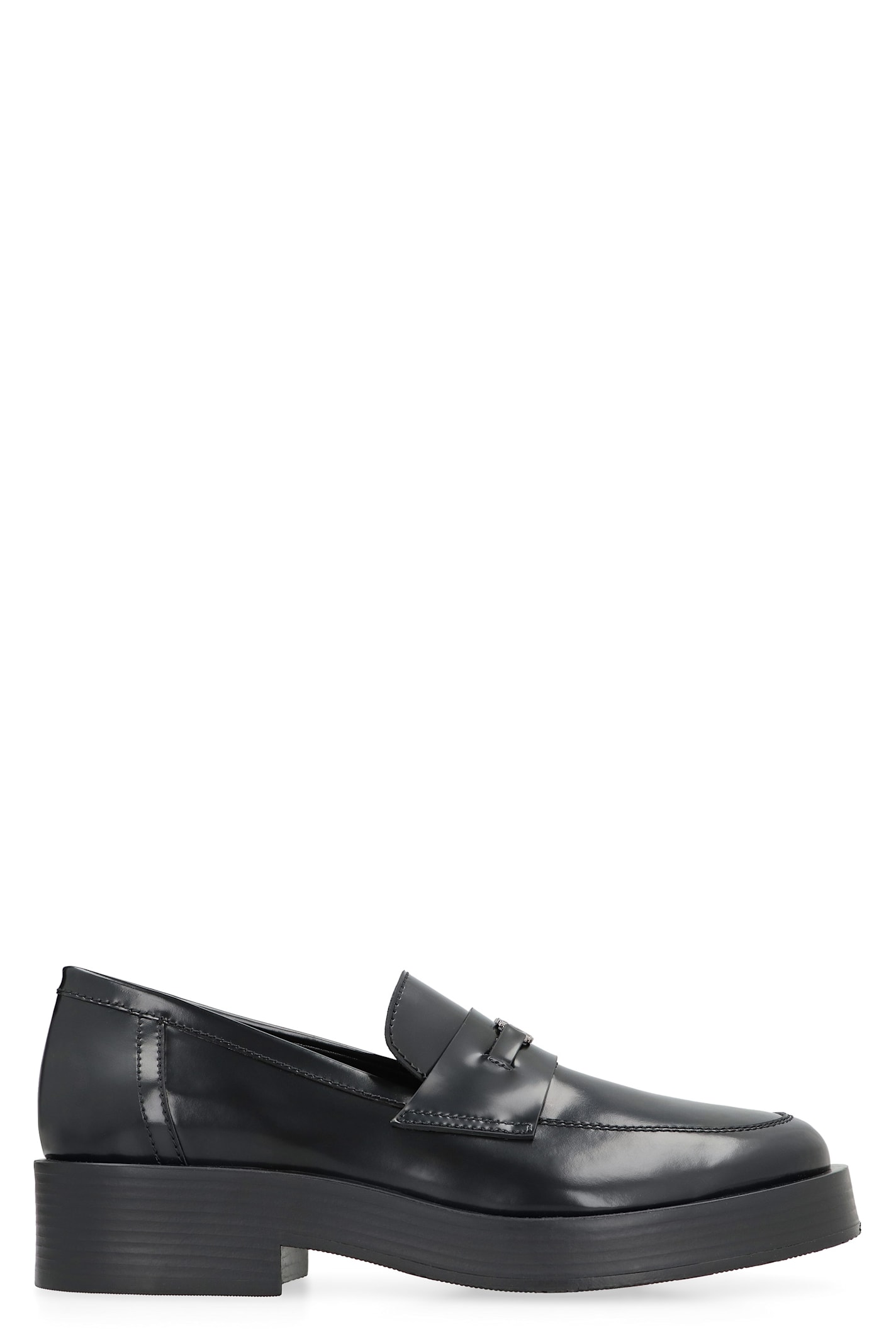 Shop Casadei Alibi Faux Leather Loafers In Black