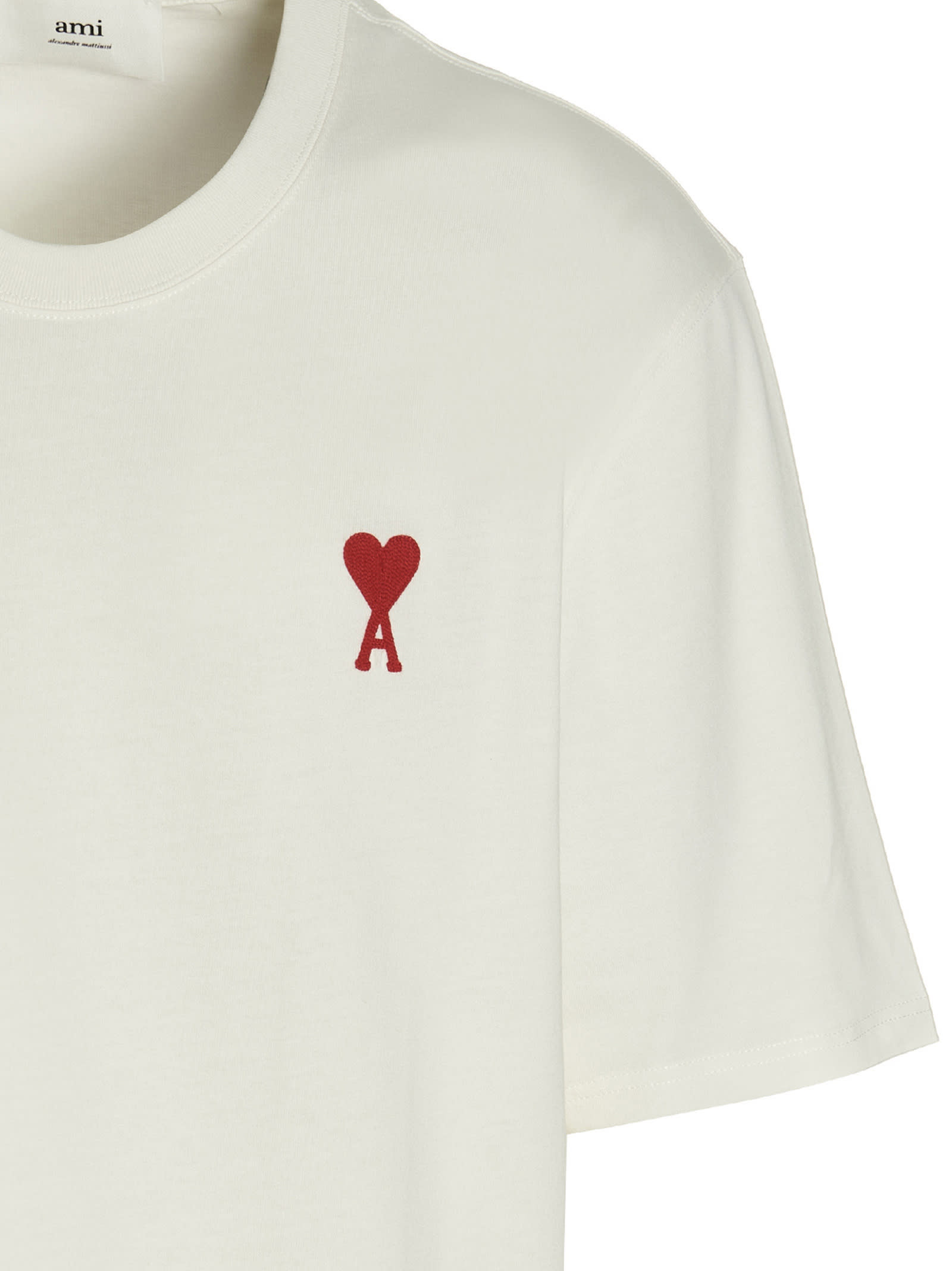 Shop Ami Alexandre Mattiussi Adc T-shirt In White Red