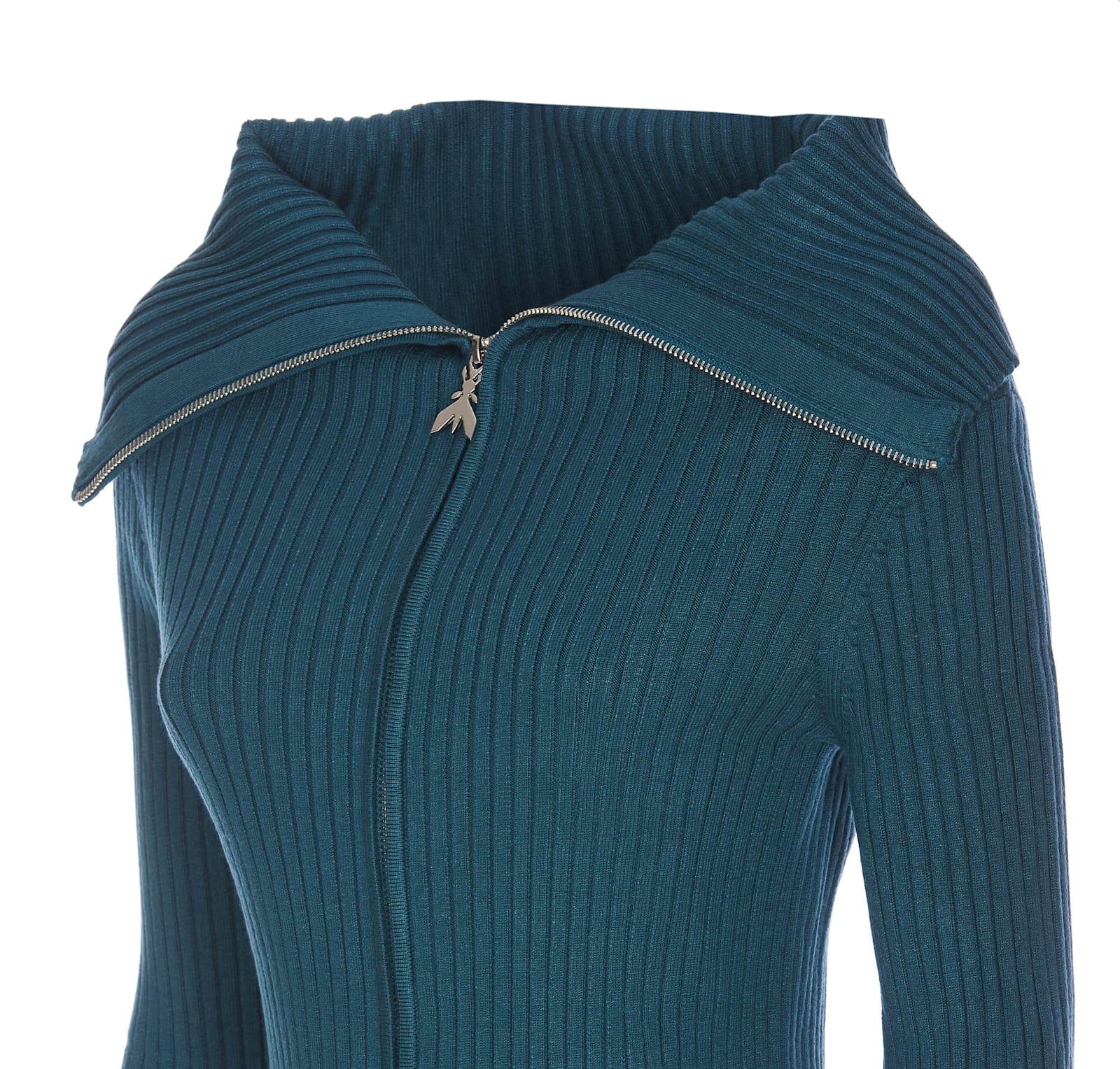 Shop Patrizia Pepe Zip Sweater In Blue