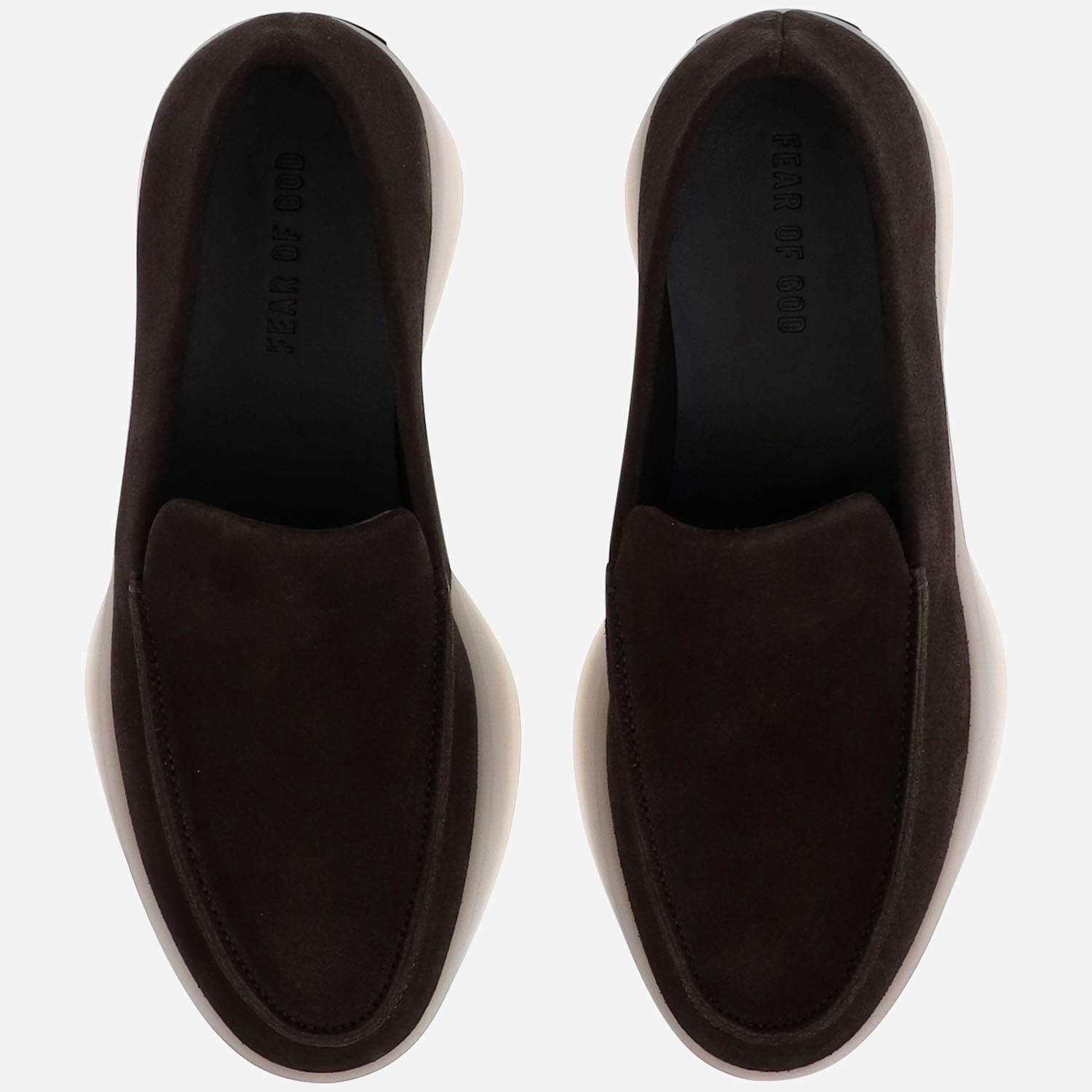 Shop Fear Of God Leather Slip-on Loafer In Dark Brown