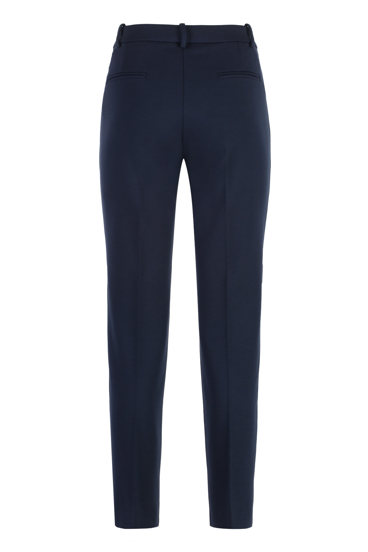Pinko Bello Stretch Viscose Trousers In Blue