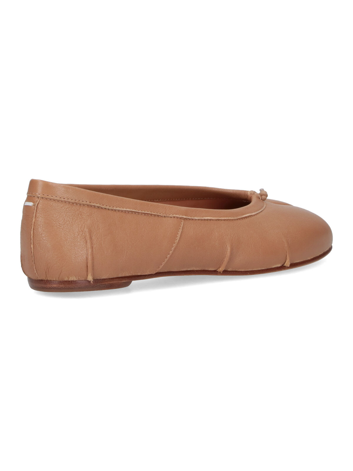 Maison Margiela Tabi New Beige Leather Ballet Flats In Neutral