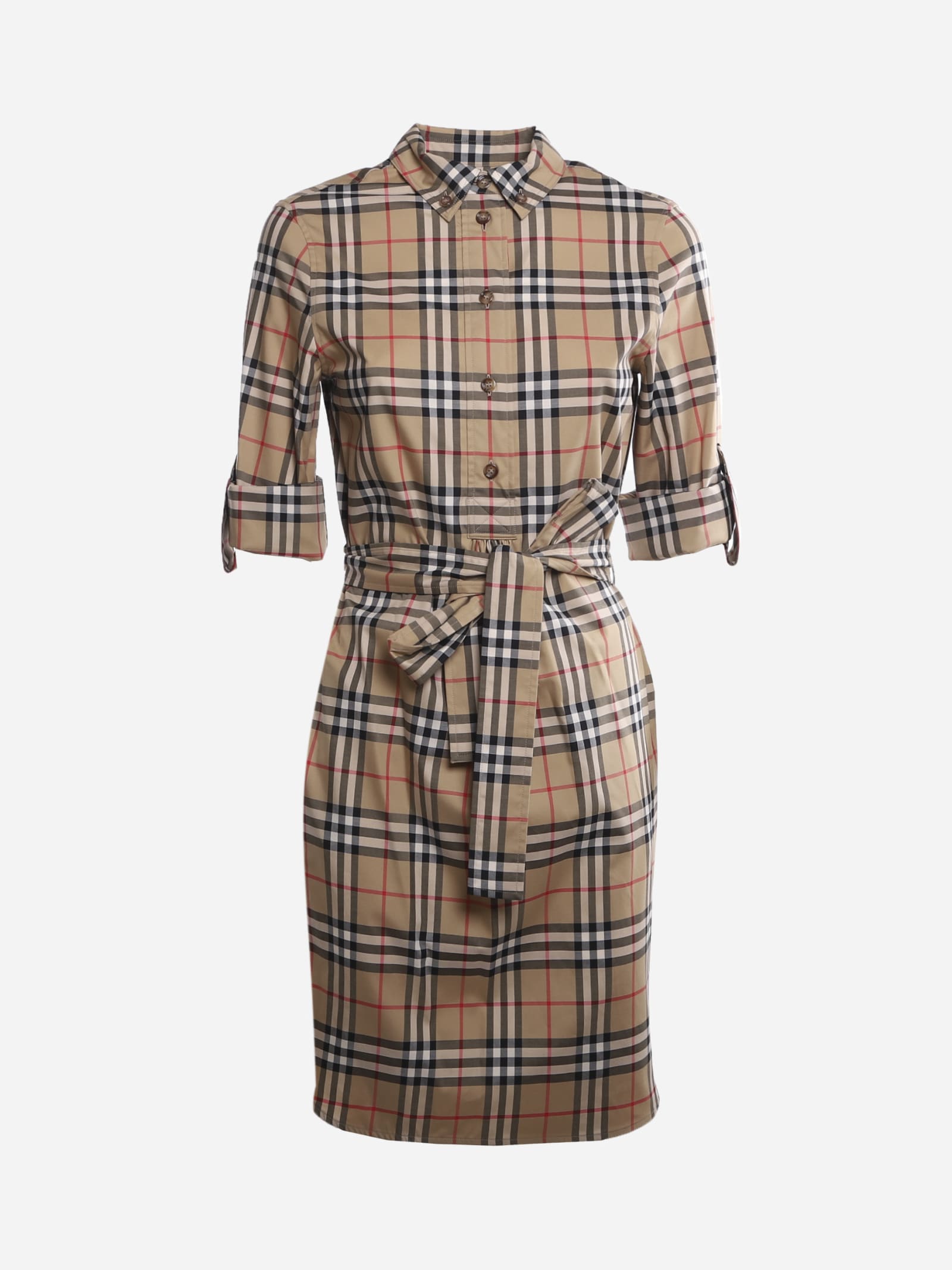 Photo of  Burberry Vintage Check Cotton Shirt Dress- shop Burberry Dresses online sales
