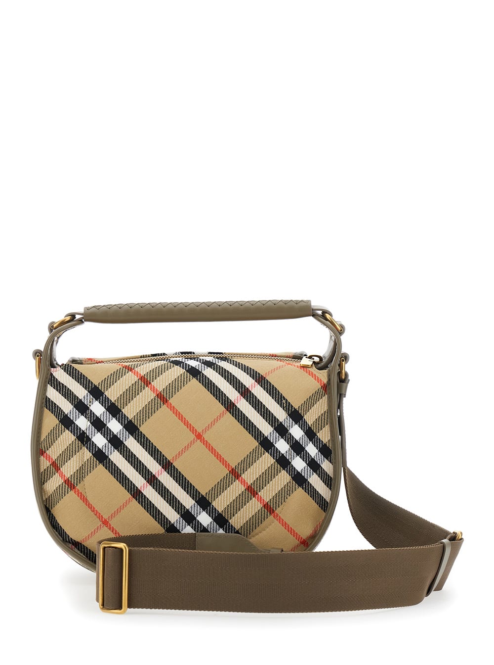 Burberry Small Handbag With Adjustable Strap And Check Pattern In Sandipcheck