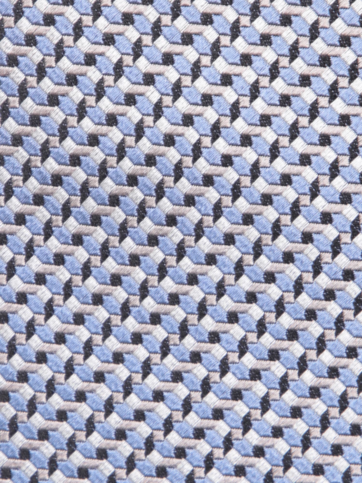 Shop Giorgio Armani Blue And White Geometric Tie In Beige