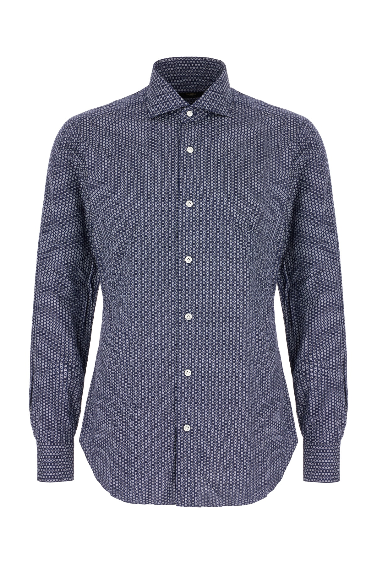 Barba Napoli Printed Poplin Shirt In Blue