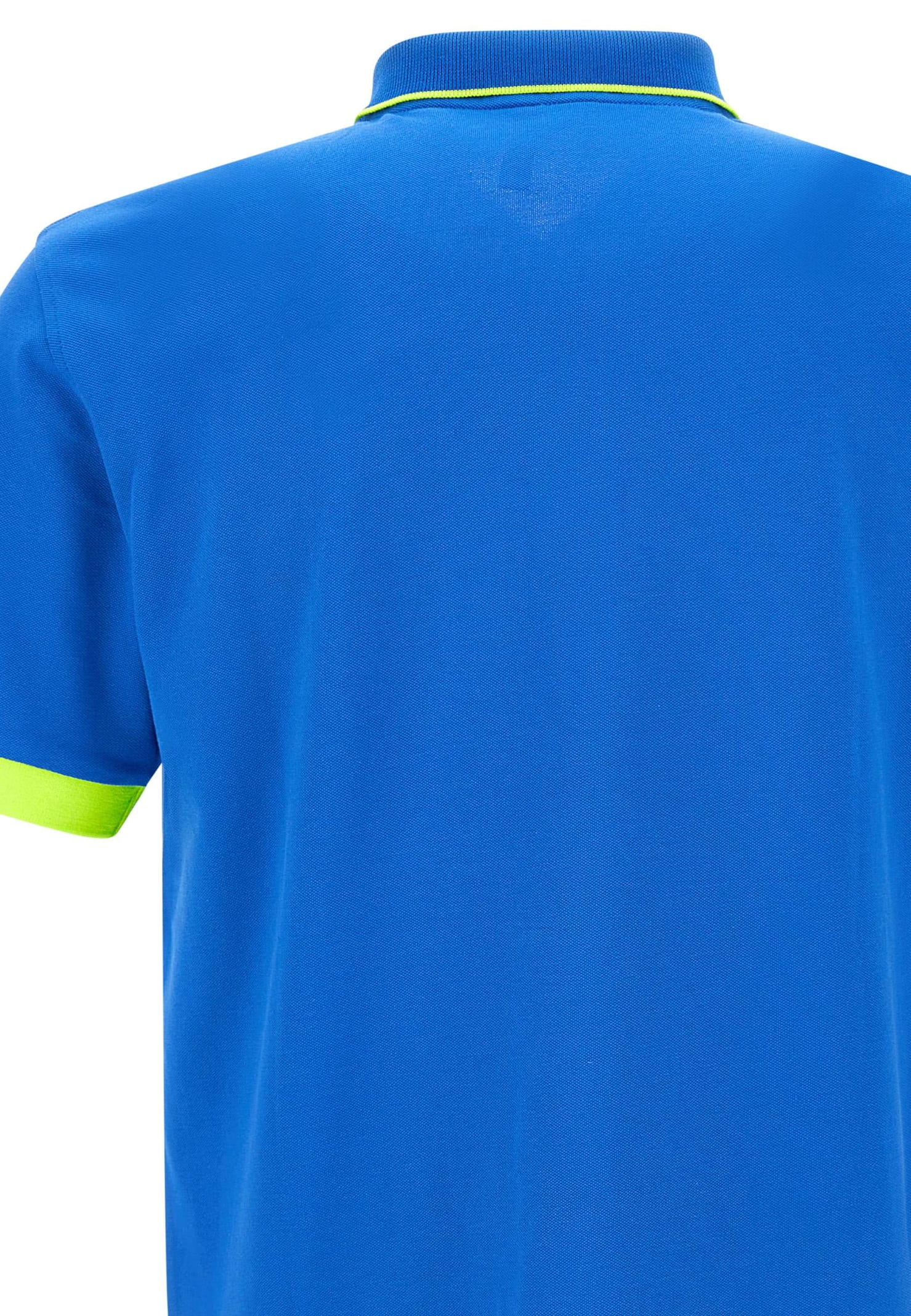 Shop Sun 68 Small Stripe Cotton Polo Shirt In Blue