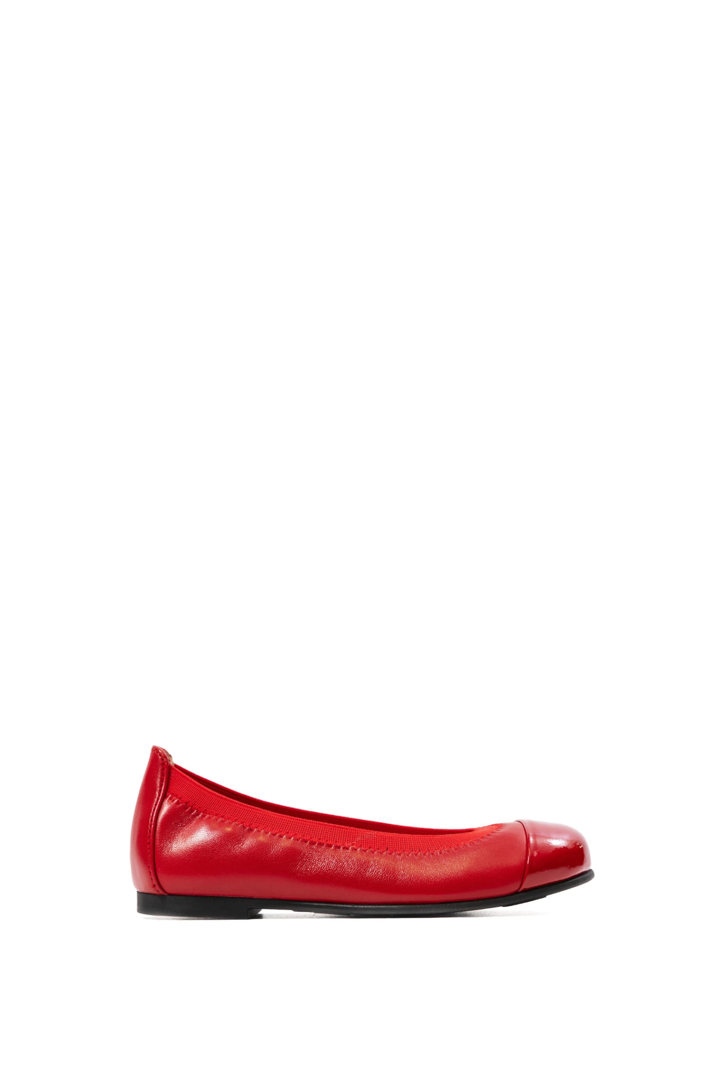 Pretty Ballerinas Kids' Leather Ballet Flats In Red