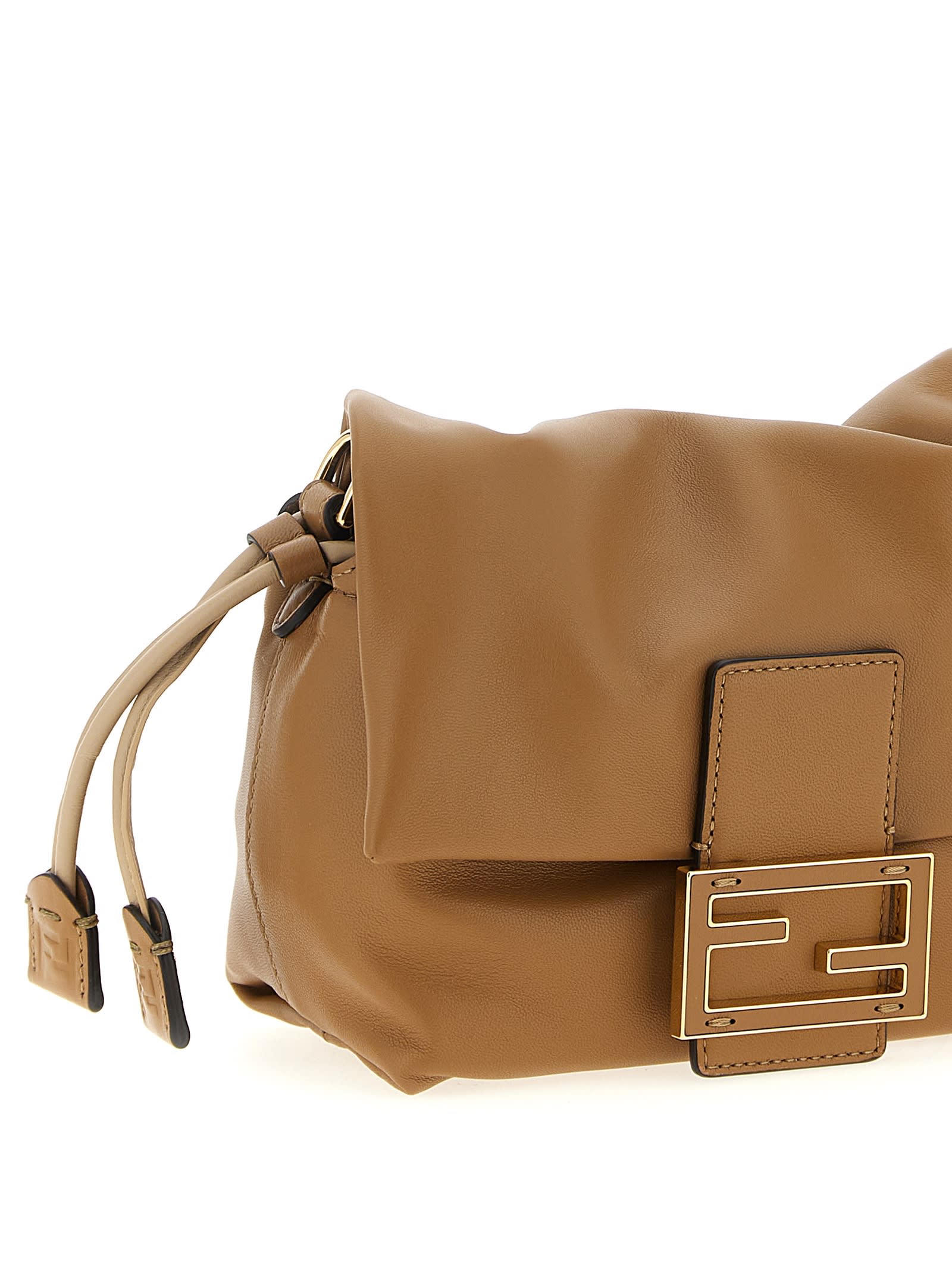 Fendi Mamma Baguette Small Hand Bags Beige