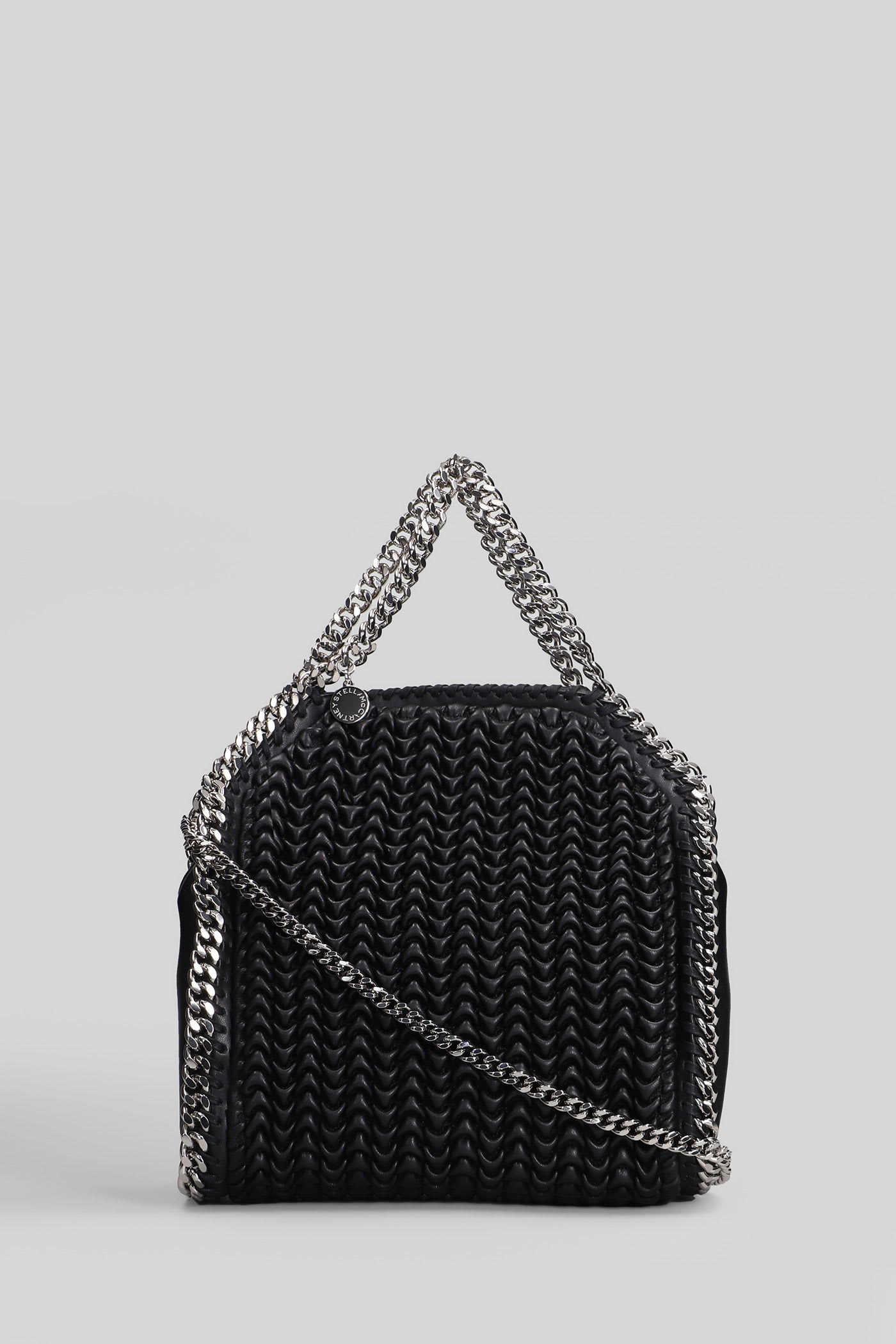 Stella Mccartney Falabella Mini Shoulder Bag In Black Polyester In Black
