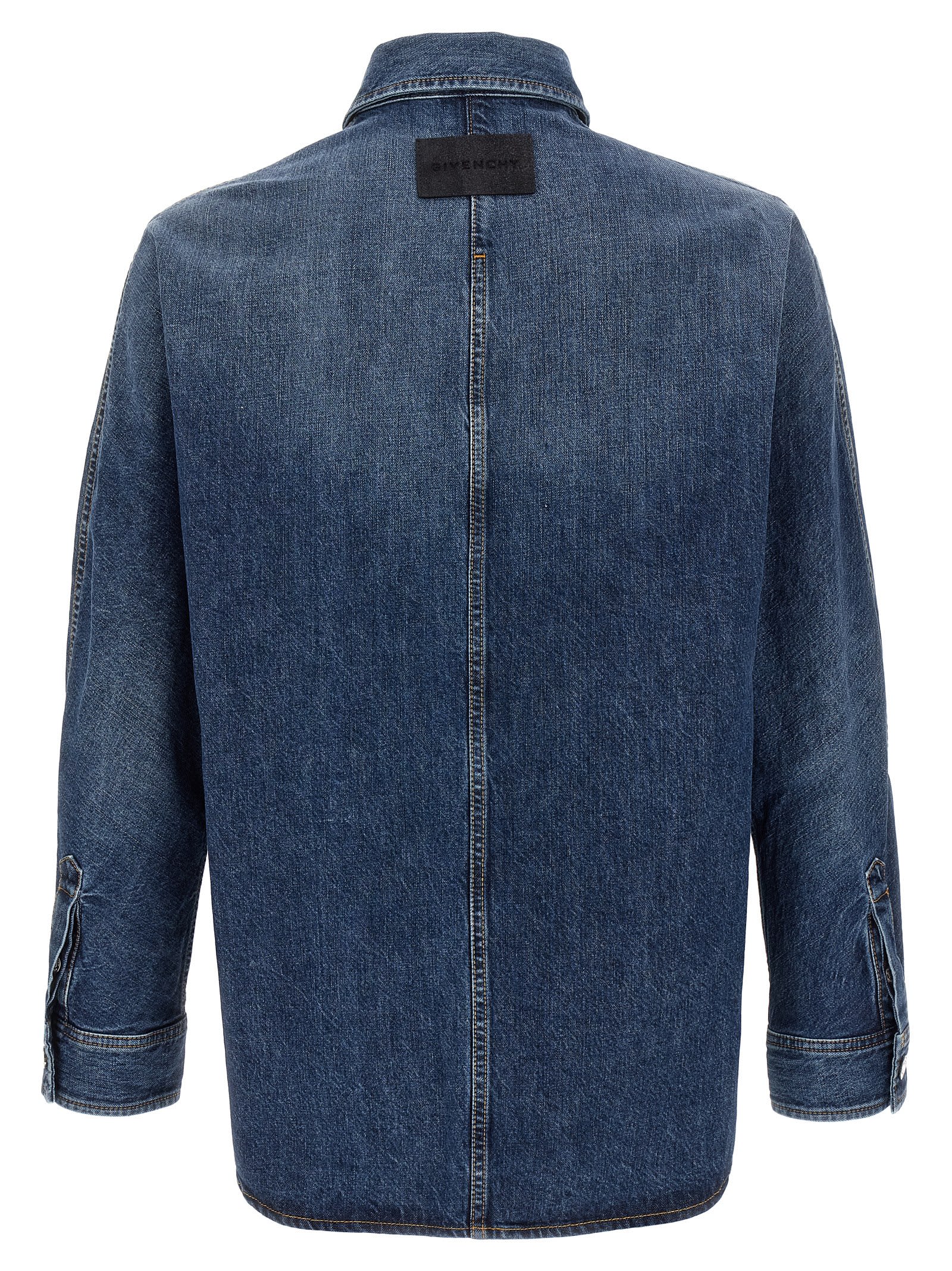 Givenchy Men Overshirt Denim Shirt In Blue