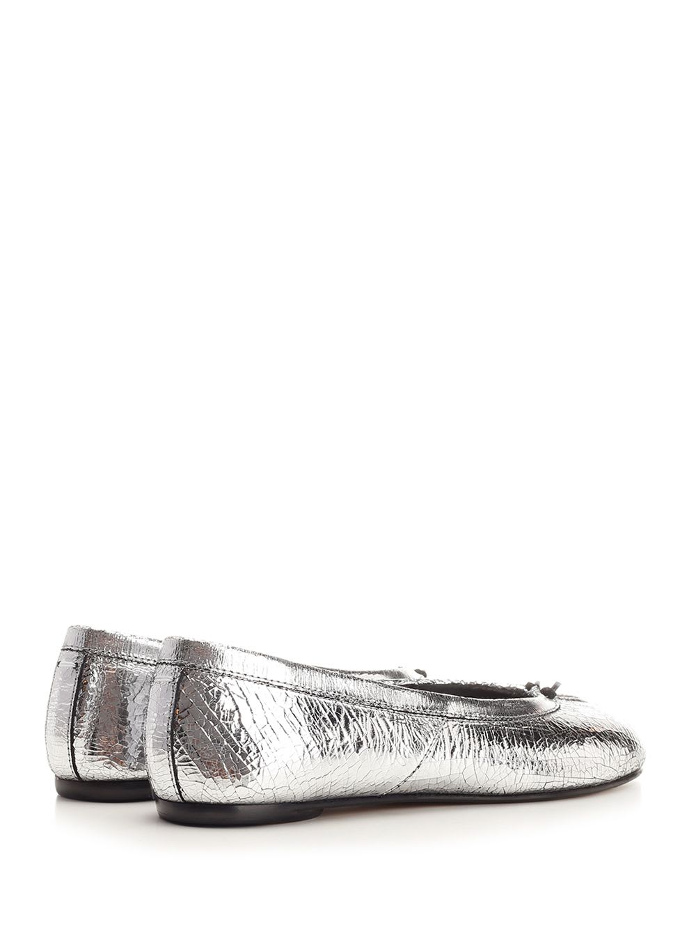 Shop Maison Margiela Tabi Flat Shoes In Silver