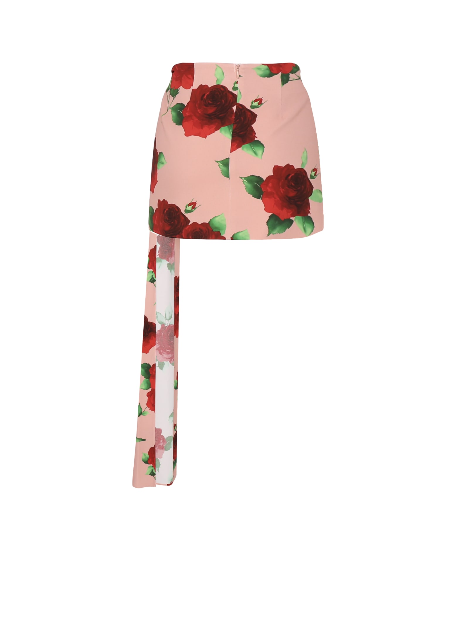 Shop Magda Butrym Draped Sash Mini Skirt In Blush Floral Print In Pink
