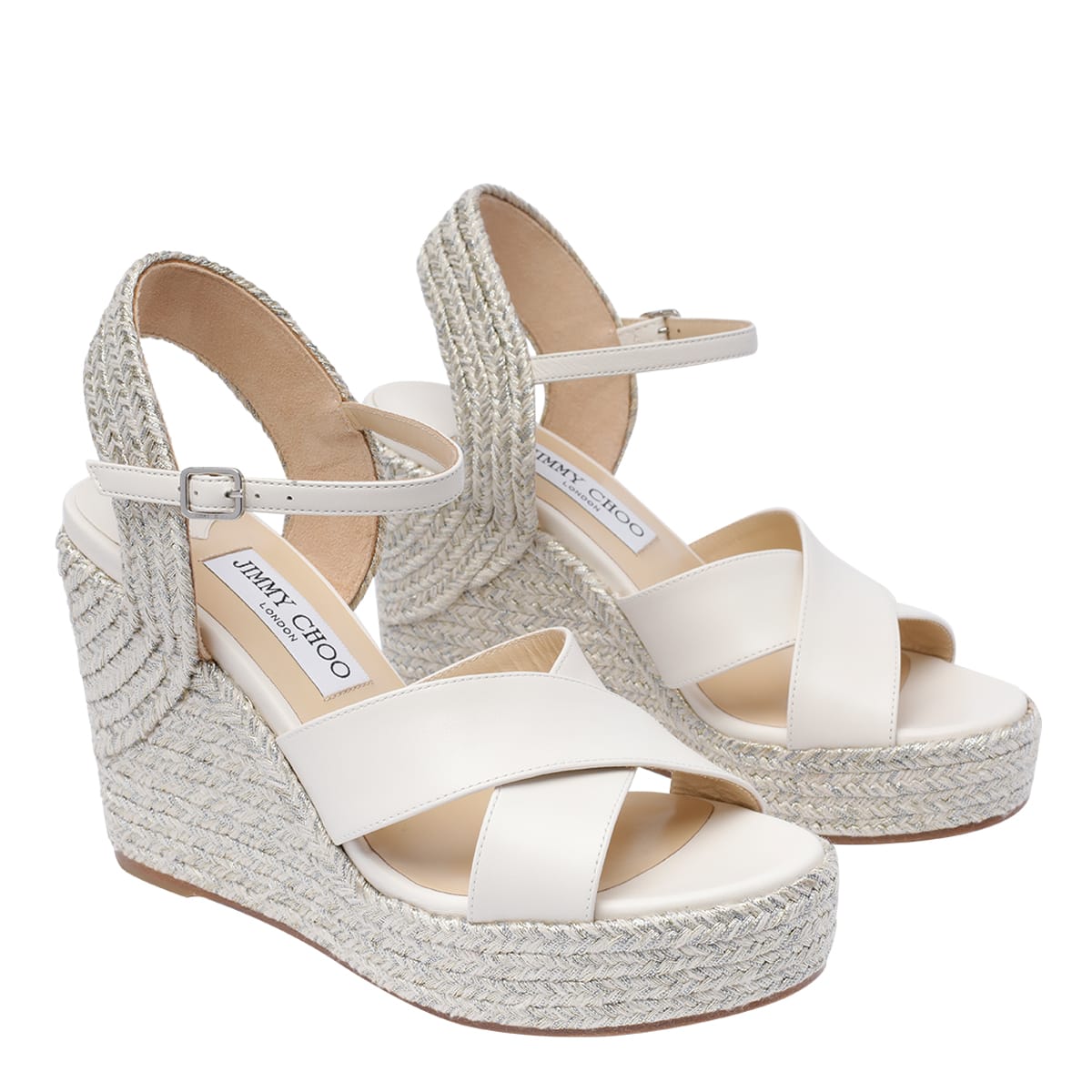 Jimmy Choo Dellena 100 Wedge In White
