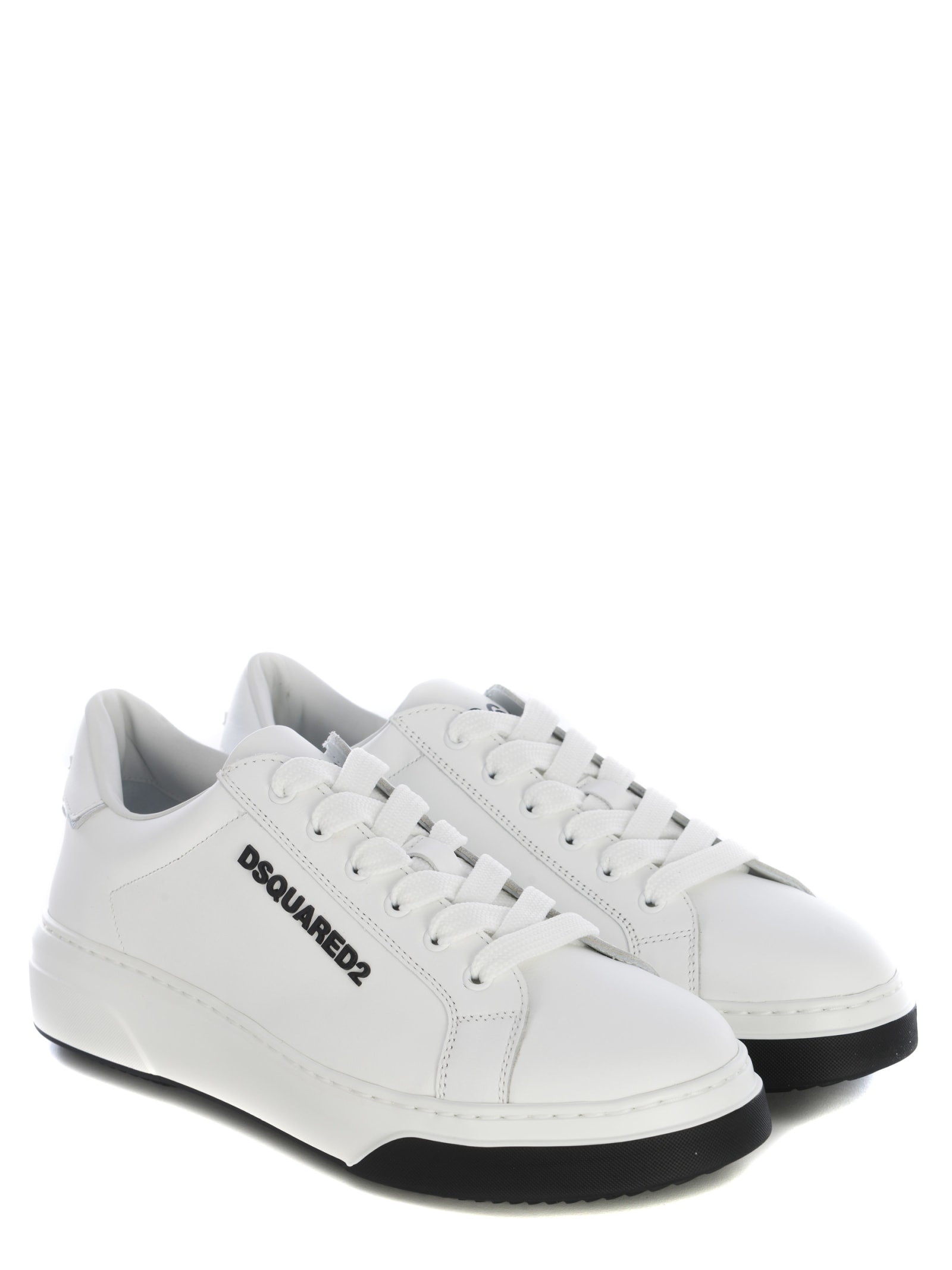 Shop Dsquared2 Sneakers  1964 Made Of Leather In Bianco