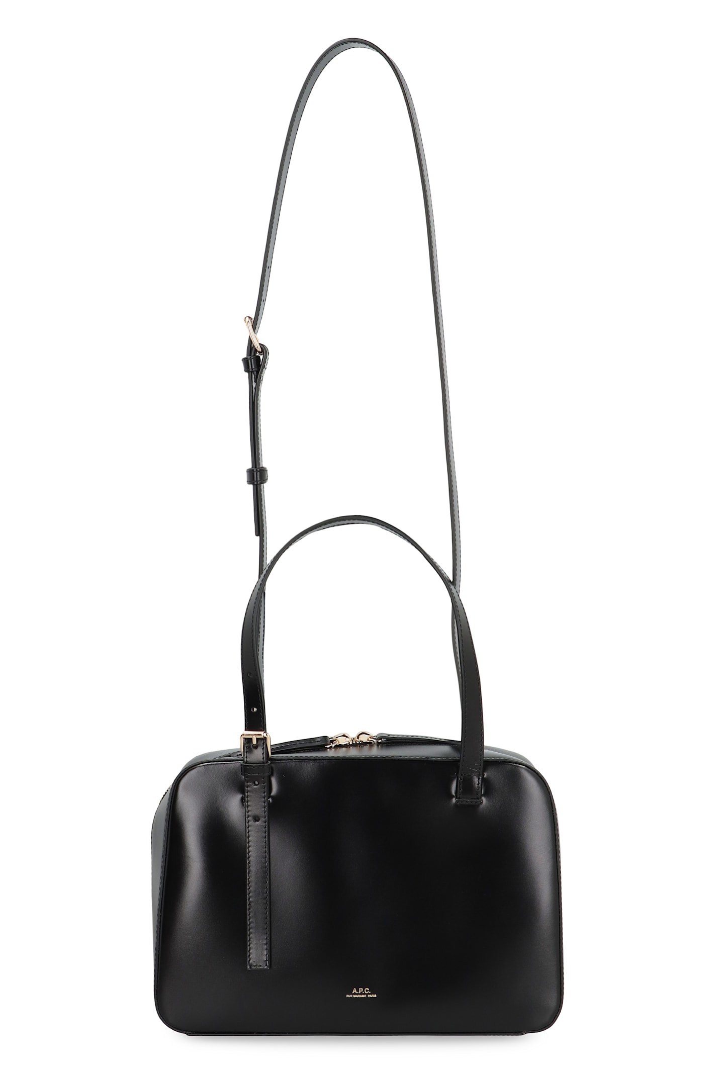 Apc A.p.c. Leather Virginie Box Bag In Black
