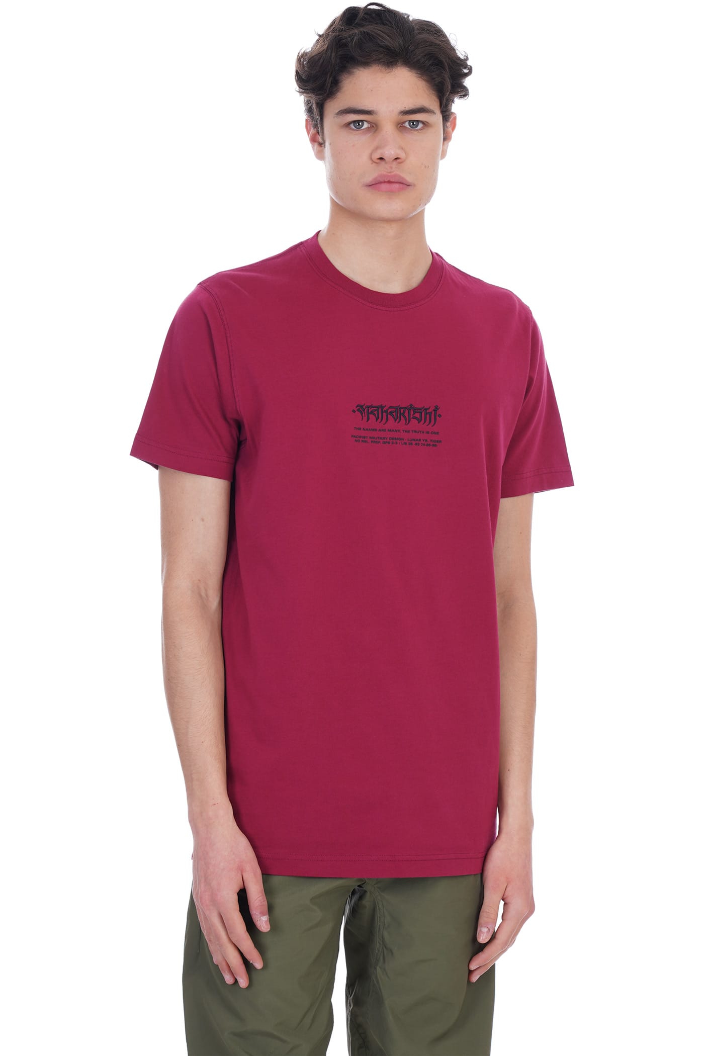 Maharishi T-shirt In Bordeaux Cotton