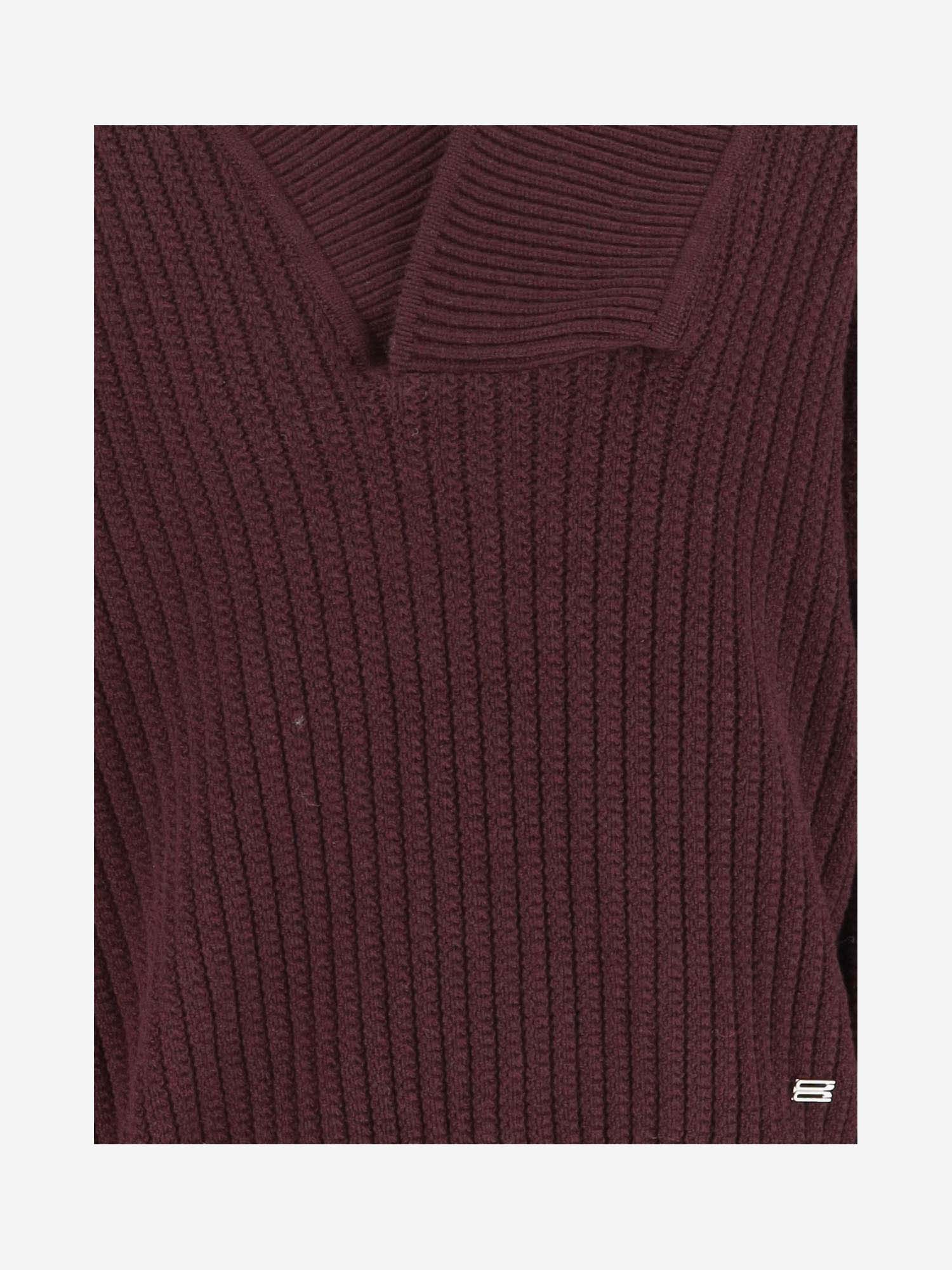 Shop Victoria Beckham Wool Sweater With Logo In Bordeaux