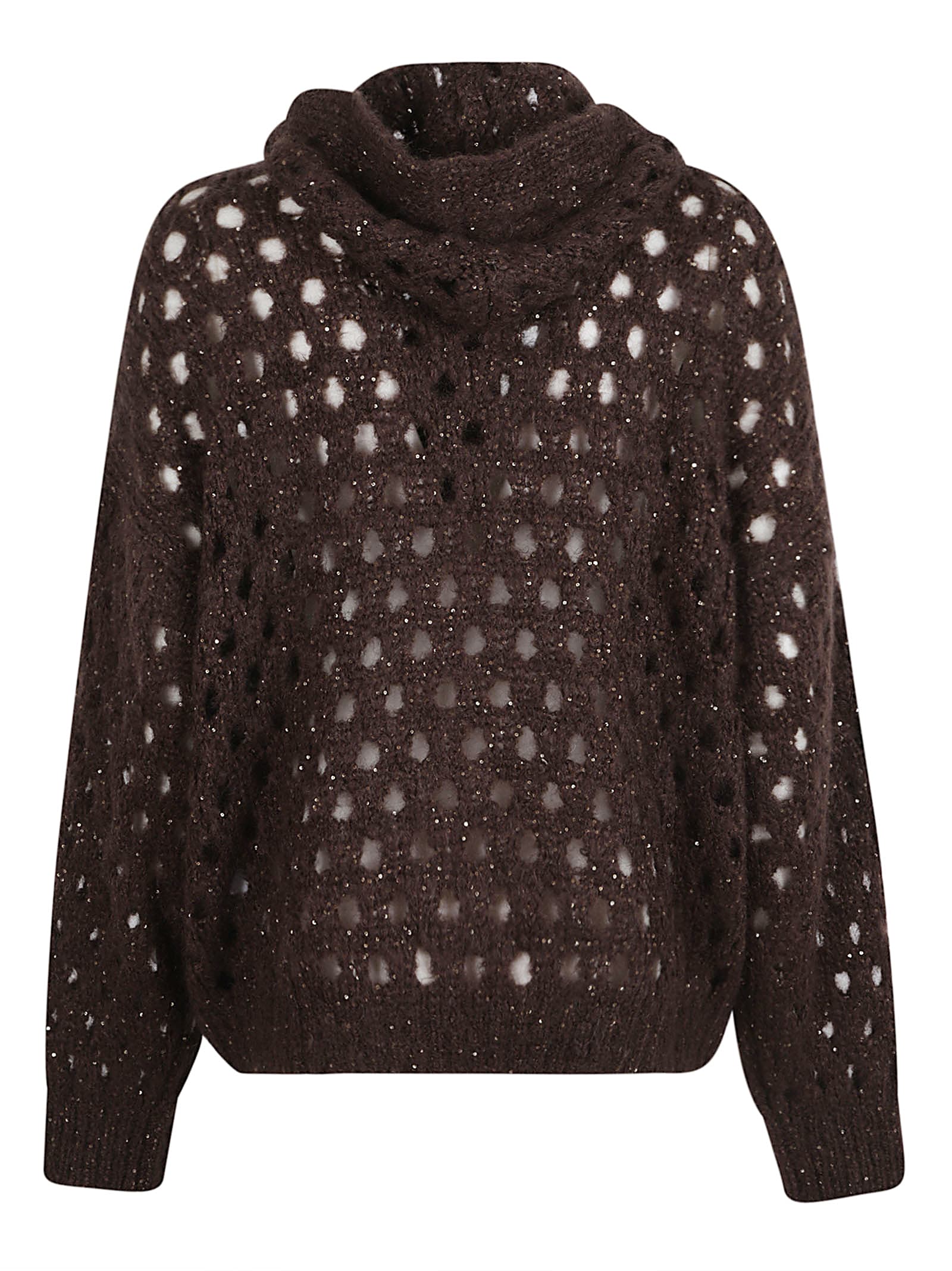 Brunello Cucinelli Zipper Sweater In Brown