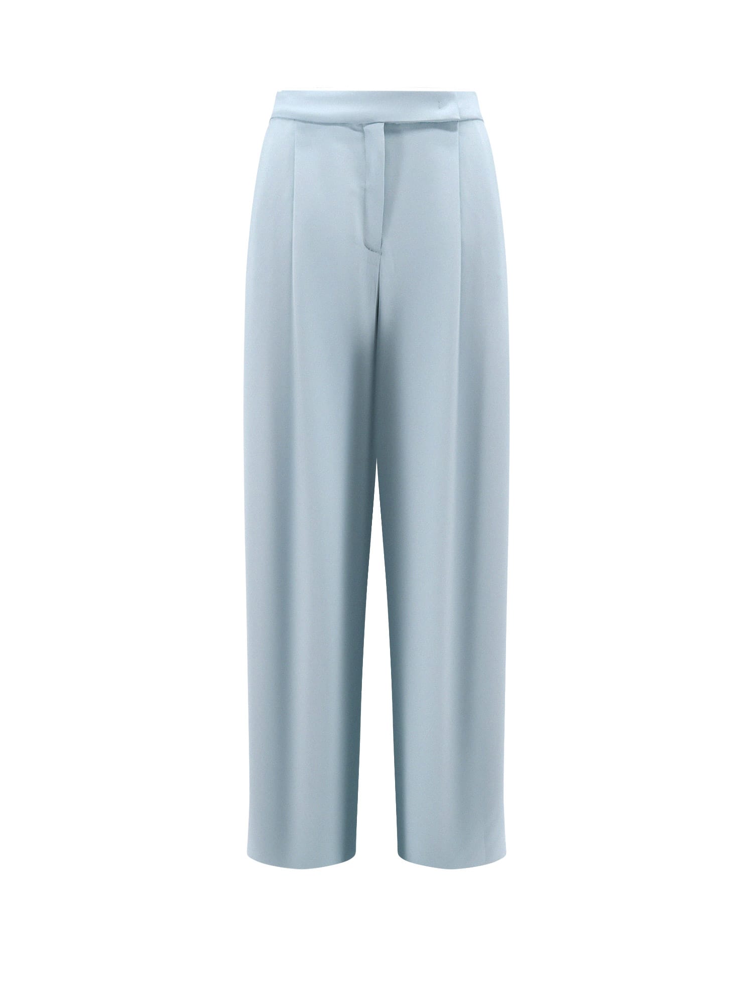 Pinko Montano Viscose Trousers With Pinces In Blue