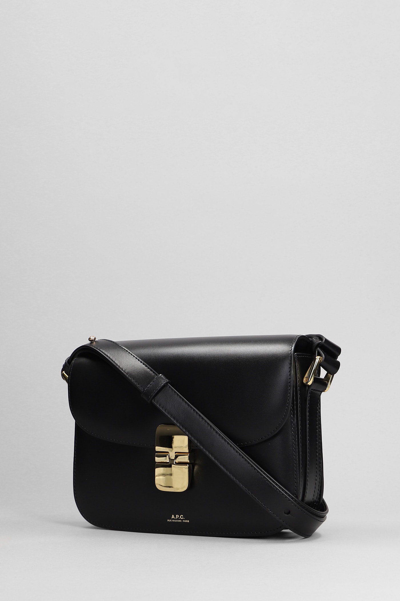 Shop Apc Grace Small Shoulder Bag In Black Cotton