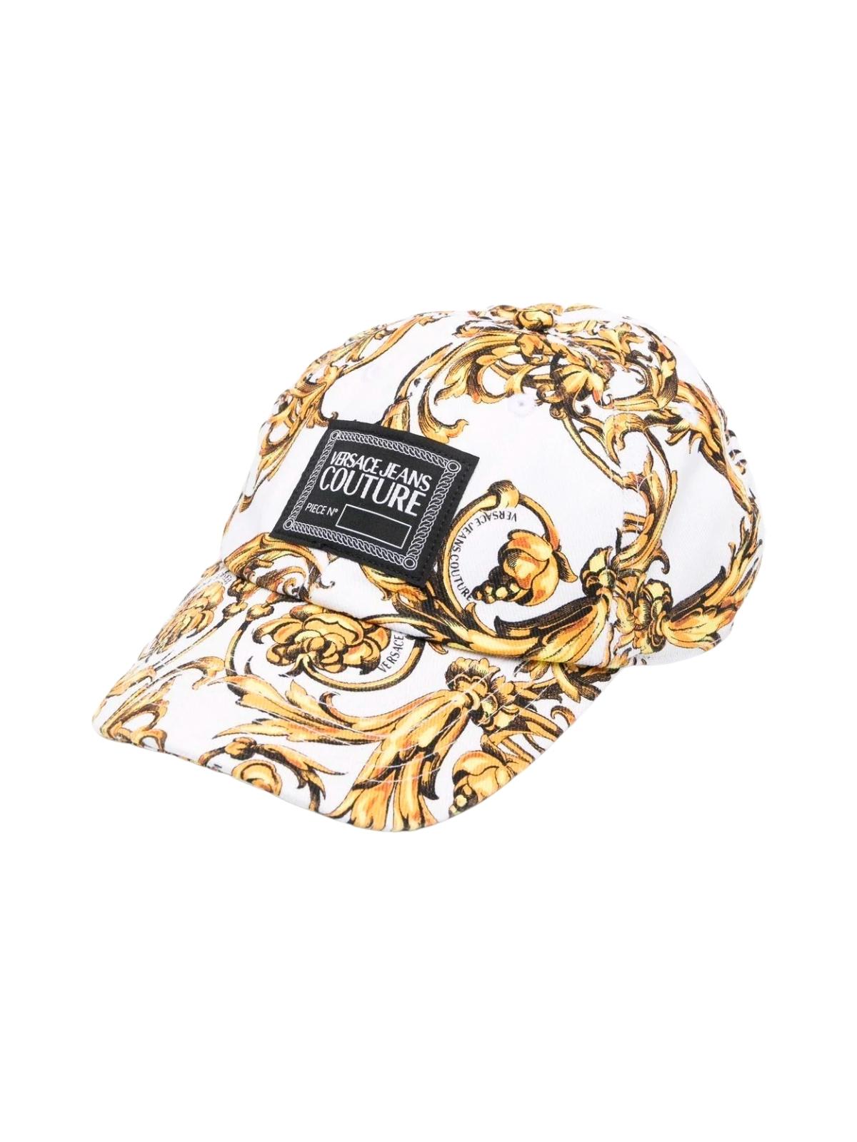 Versace Jeans Couture Baseball Cap W/central Sewing Hat Printed Canvas Garland