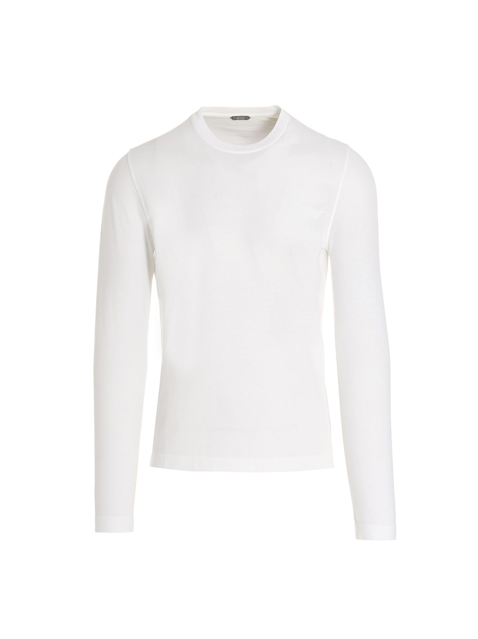 Shop Zanone Ice Cotton Long-sleeve T-shirt In White