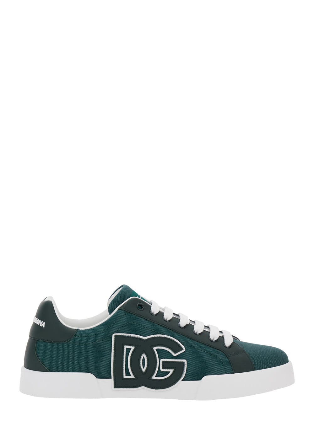 portofino Green Low Top Sneakers With Logo Patch On Tongue And Side In Cotton Blend Man
