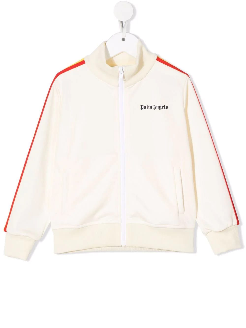 Palm Angels Kids Girls Cotton Blend Track Sweatshirt With Logo In White