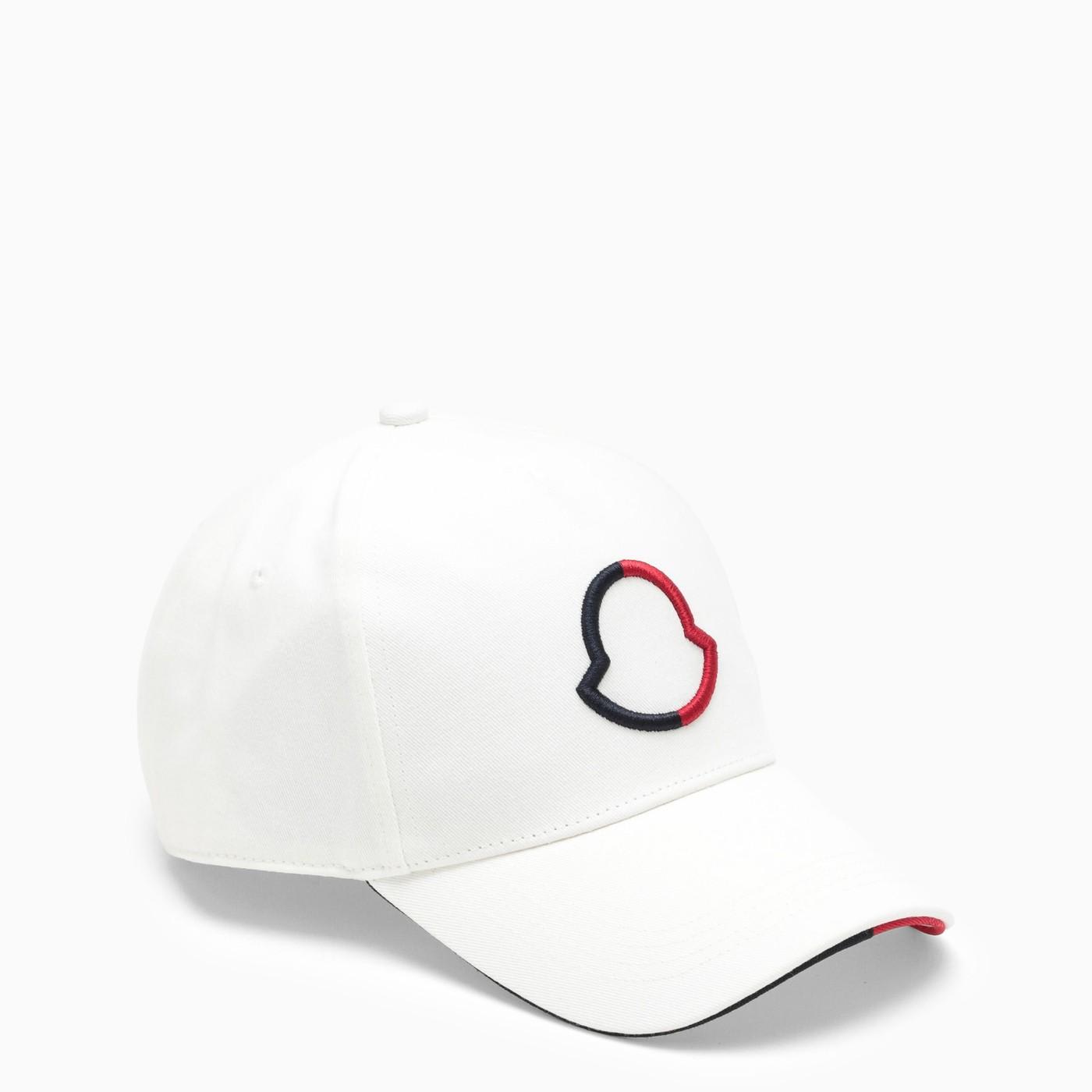 Moncler White Baseball Cap With Logo