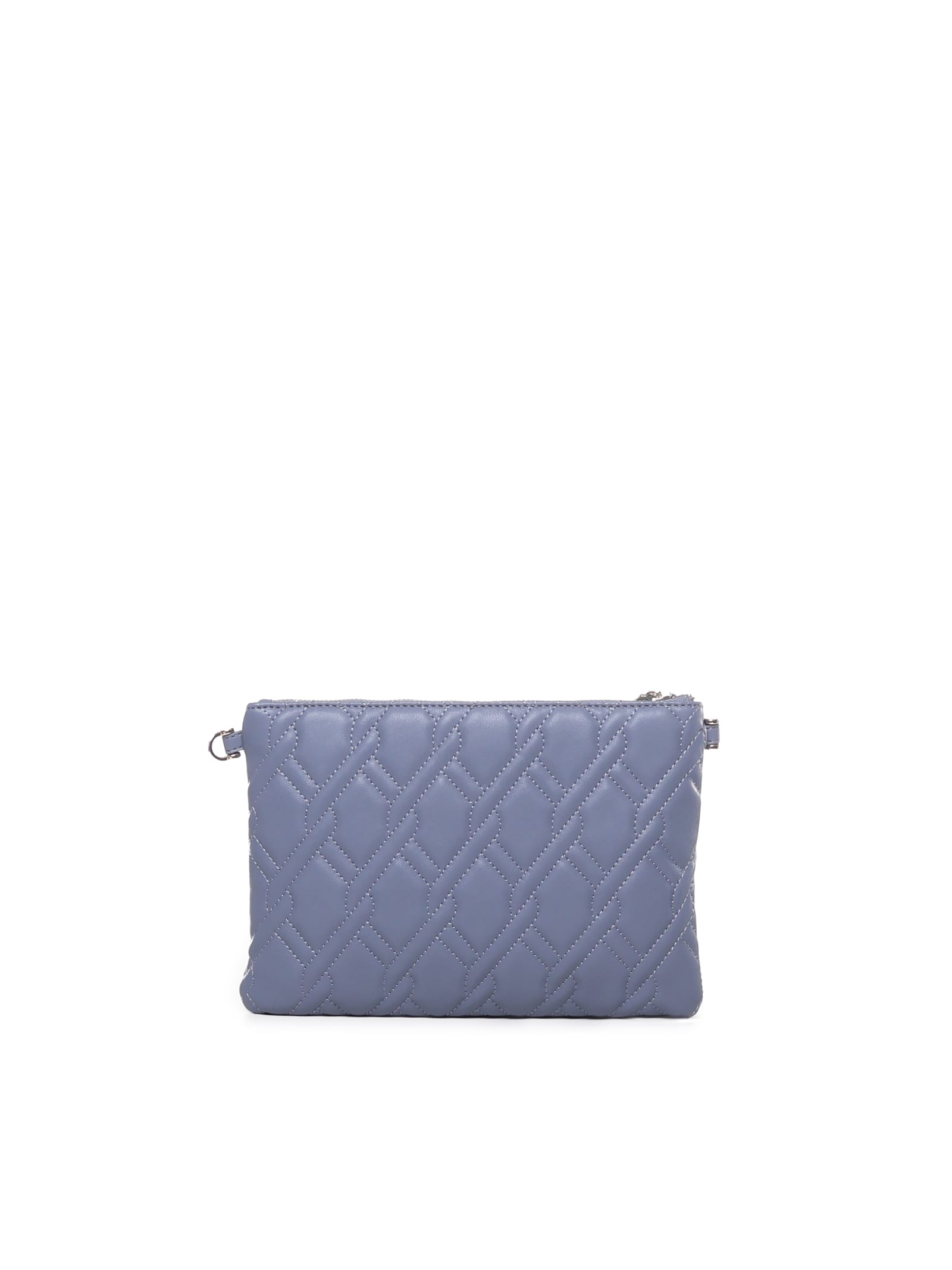 V73 Clutch With Zip And Bracelet Handle In Denim