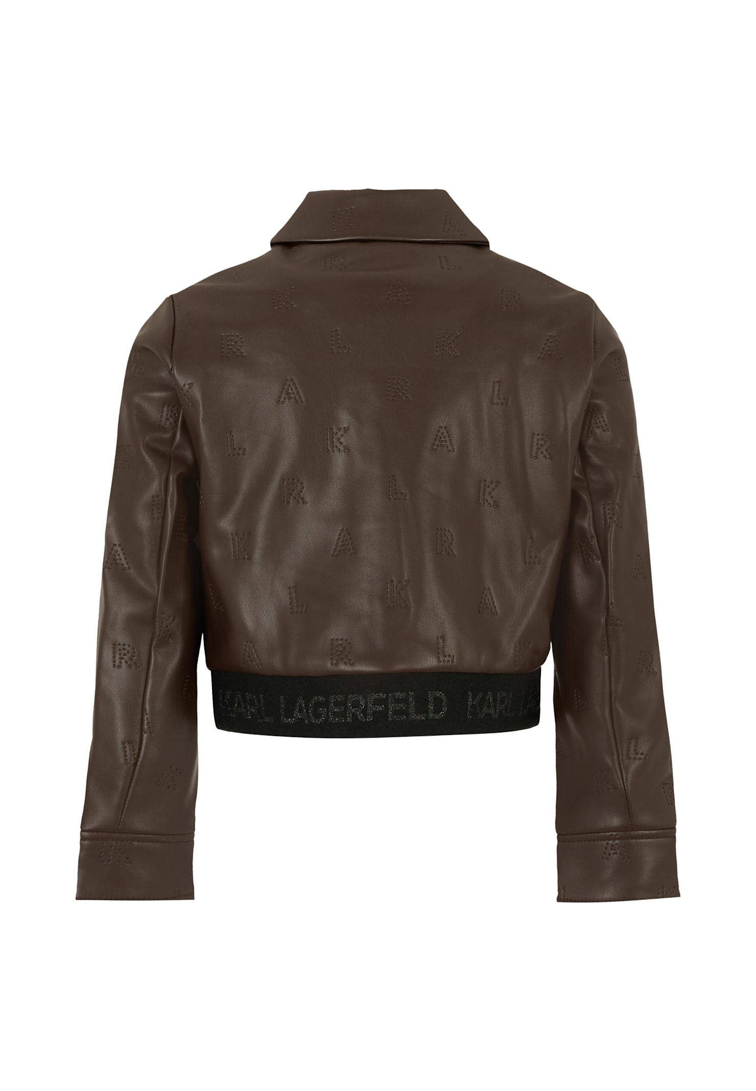Karl Lagerfeld Brown Jacket For Girl With Logo In Brown