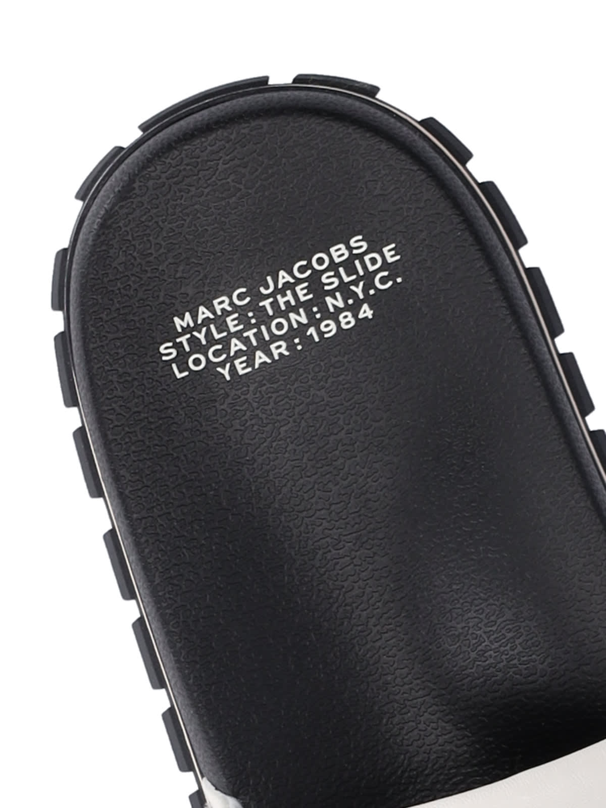Shop Marc Jacobs The Leather Slide Sandals In White