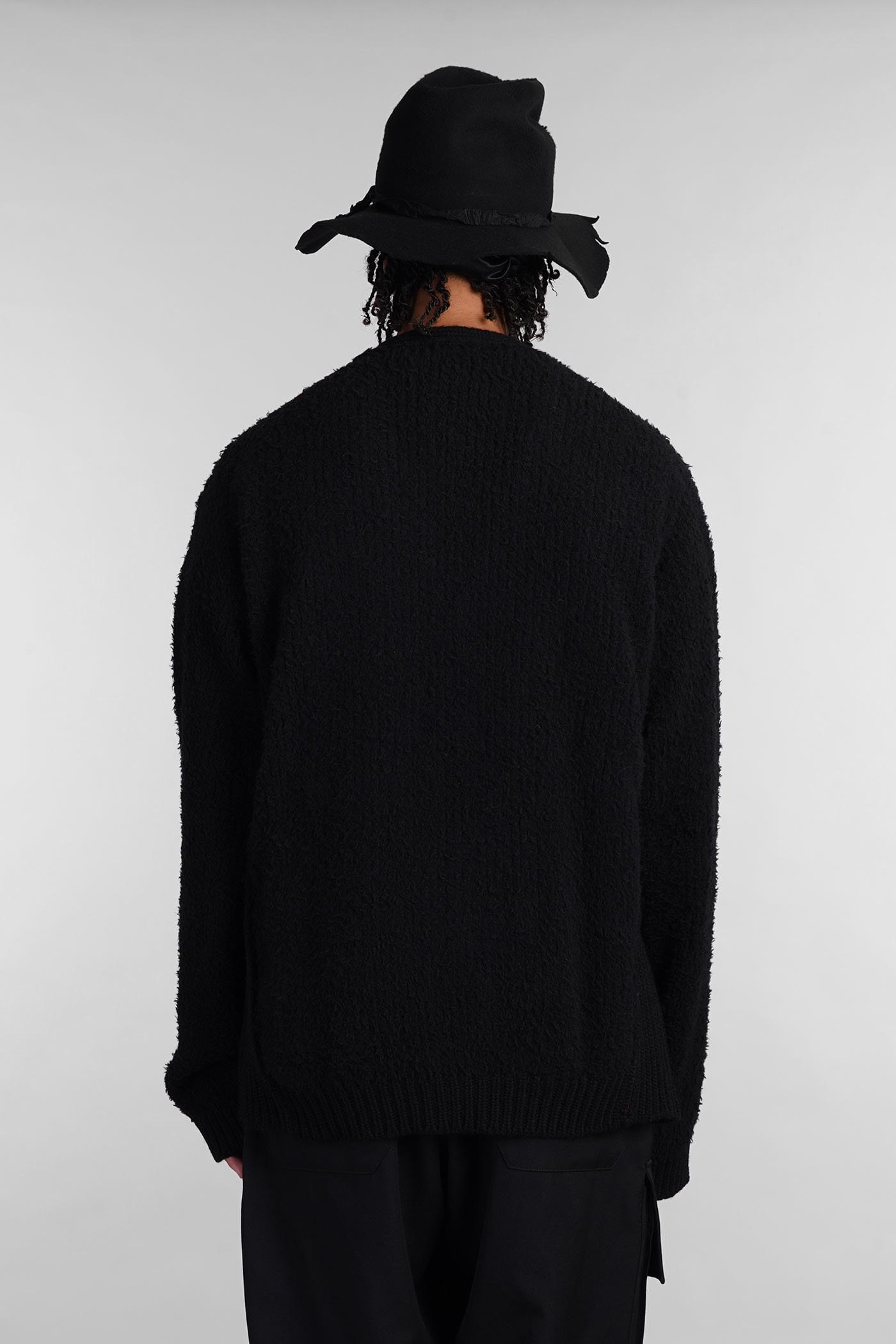 Shop Yohji Yamamoto Cardigan In Black Wool