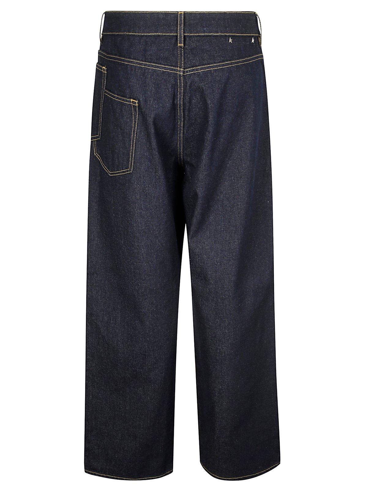 Shop Golden Goose Wide-leg Jeans In Blue