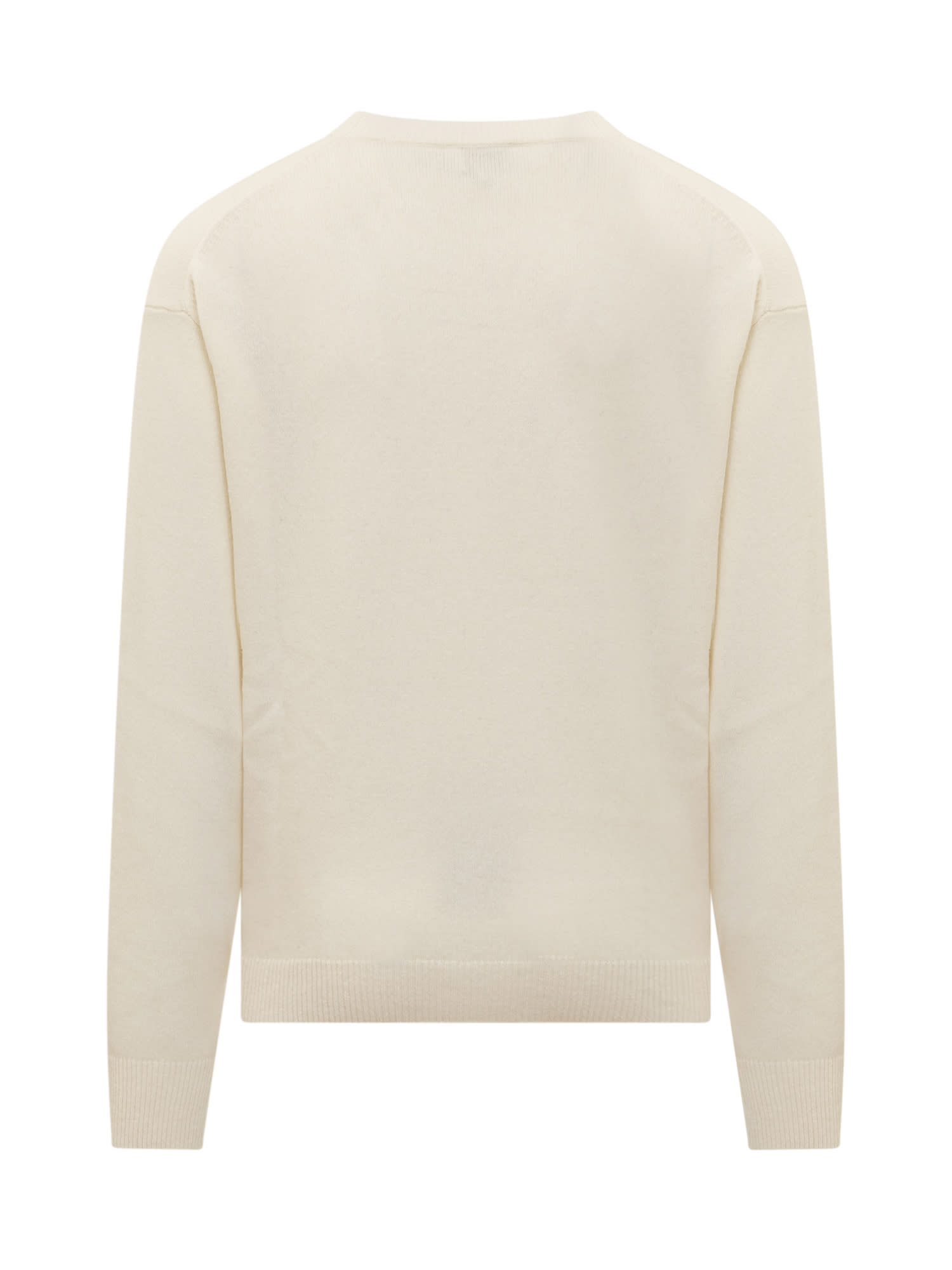 Kenzo Boke Flower Wool Sweater In Off White