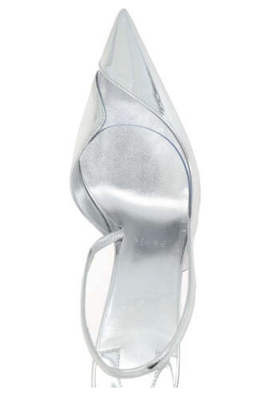 Shop Christian Louboutin Posticha Slingback Pumps In Silver