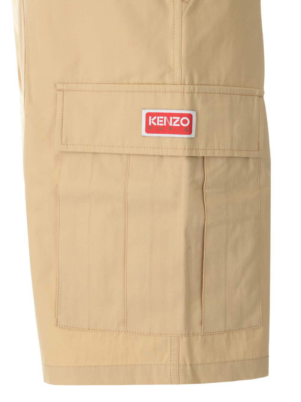 Shop Kenzo Beige Cargo Shorts In White