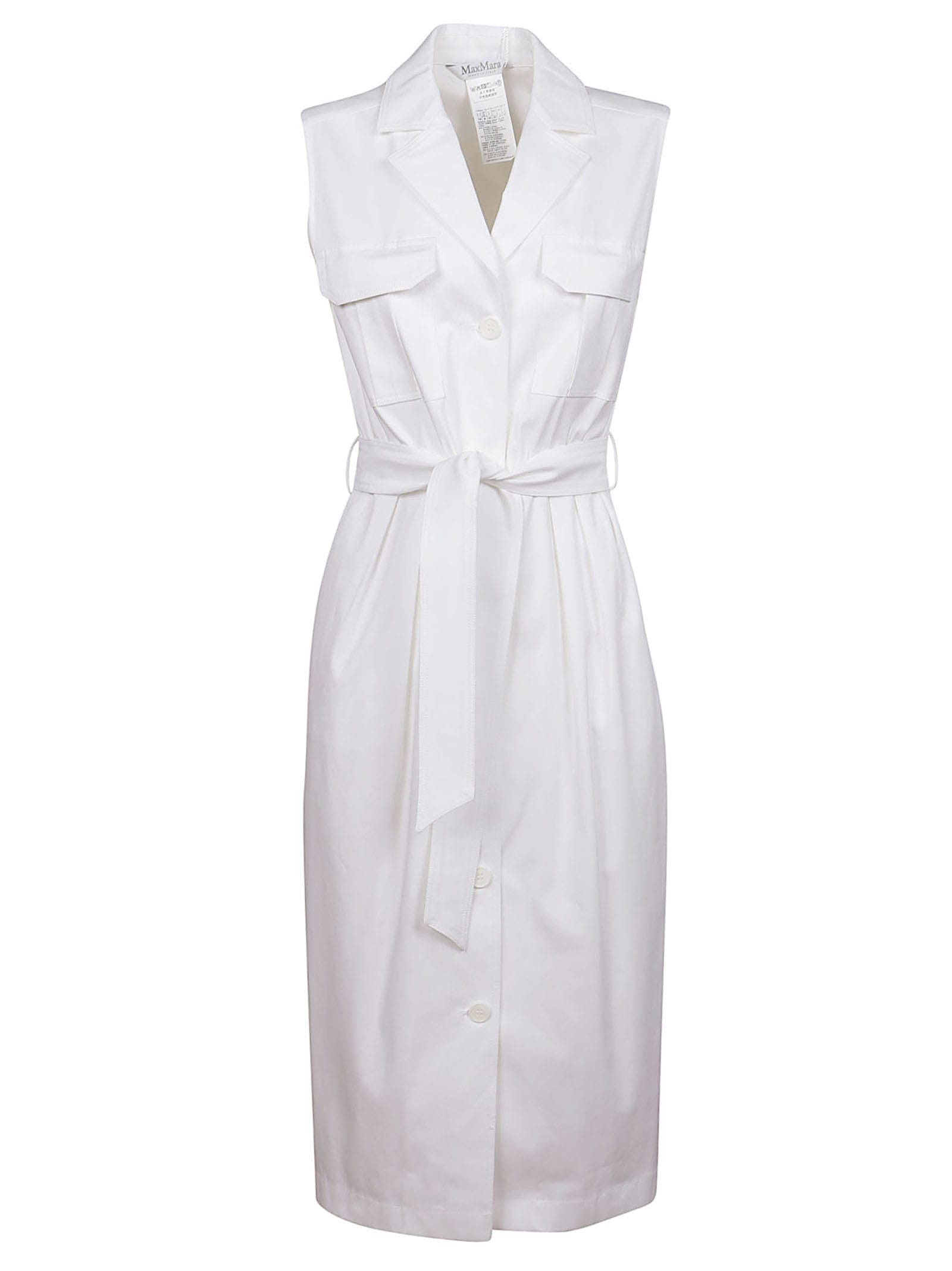 Photo of  Max Mara White Cotton Dress- shop Max Mara Dresses online sales