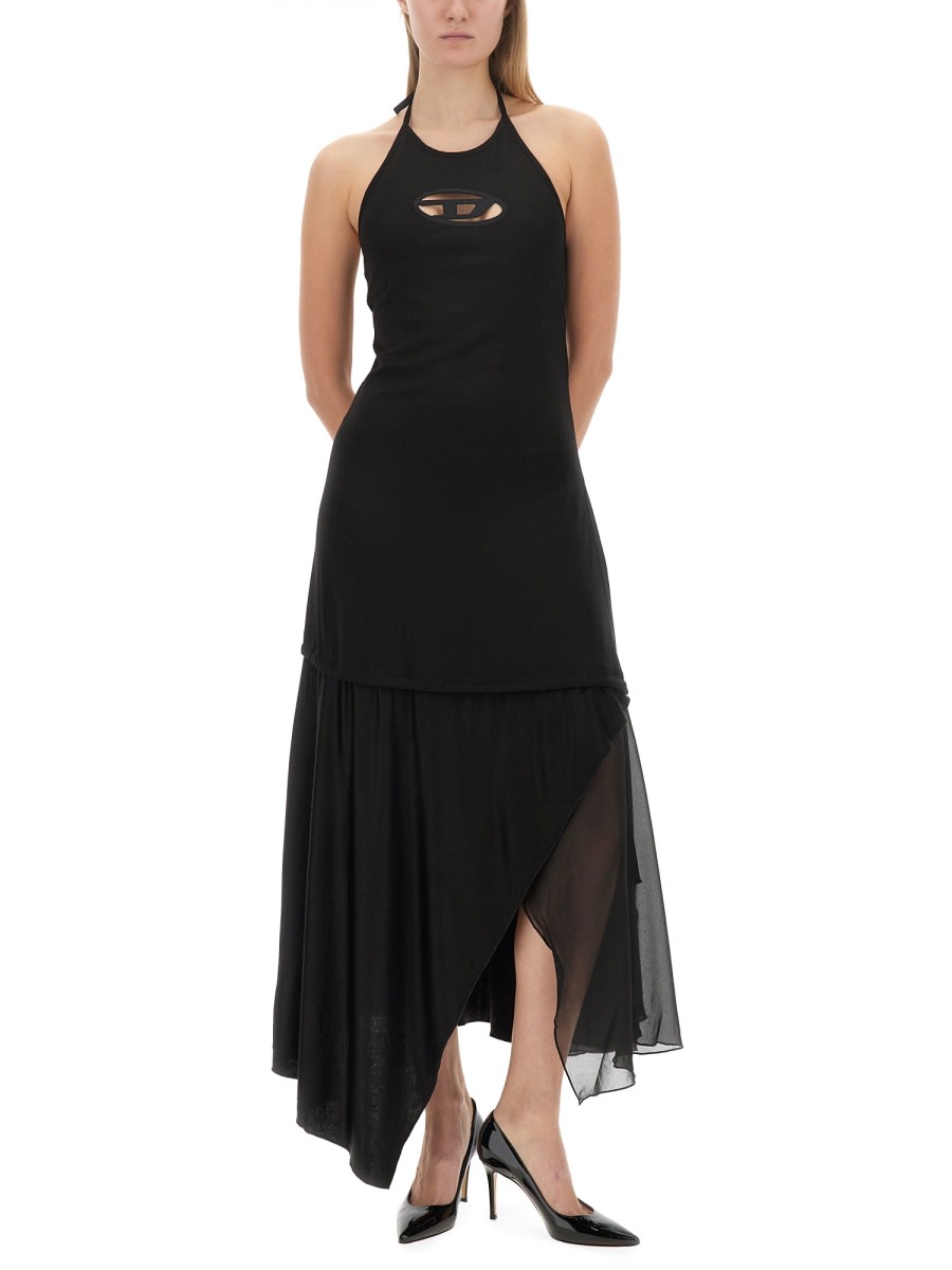 Shop Diesel Dress D-salilar-od In Black