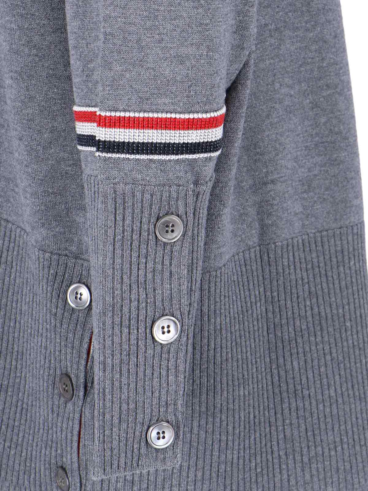 Shop Thom Browne Maxi Logo Sweater In Gray