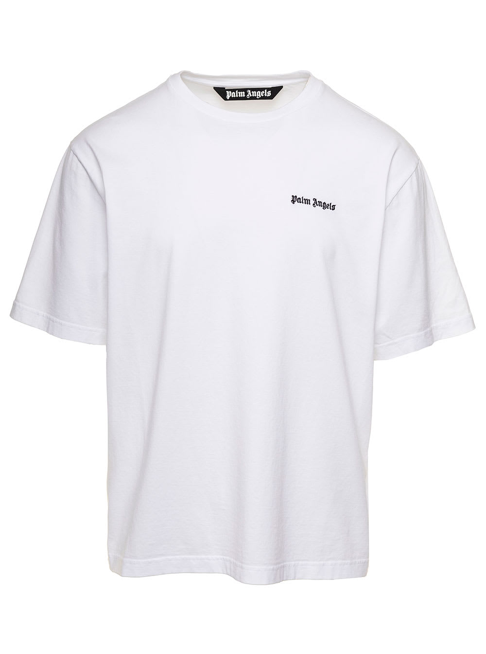 Palm Angels Logo-tape Cotton T-shirt In White