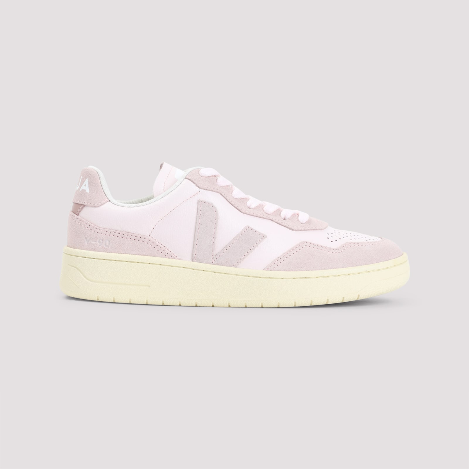 Veja White And Pink Elevated Sneakers With Textured Detailing