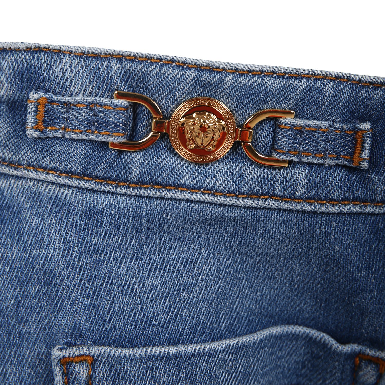 Shop Versace Jeans For Girl With Golden Inserts In Denim