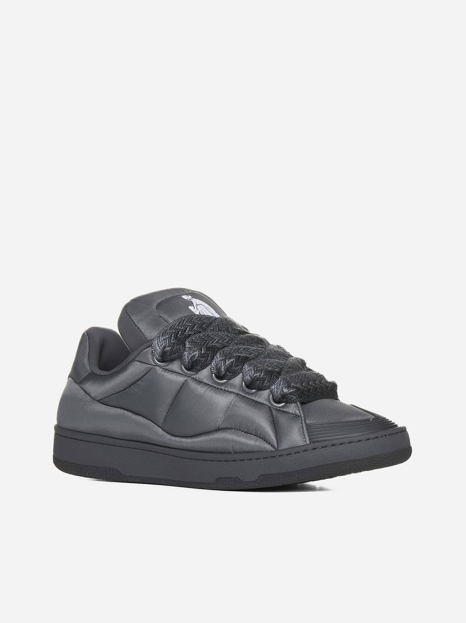 Shop Lanvin Curb Xl Low-top Nylon Sneakers In Loden