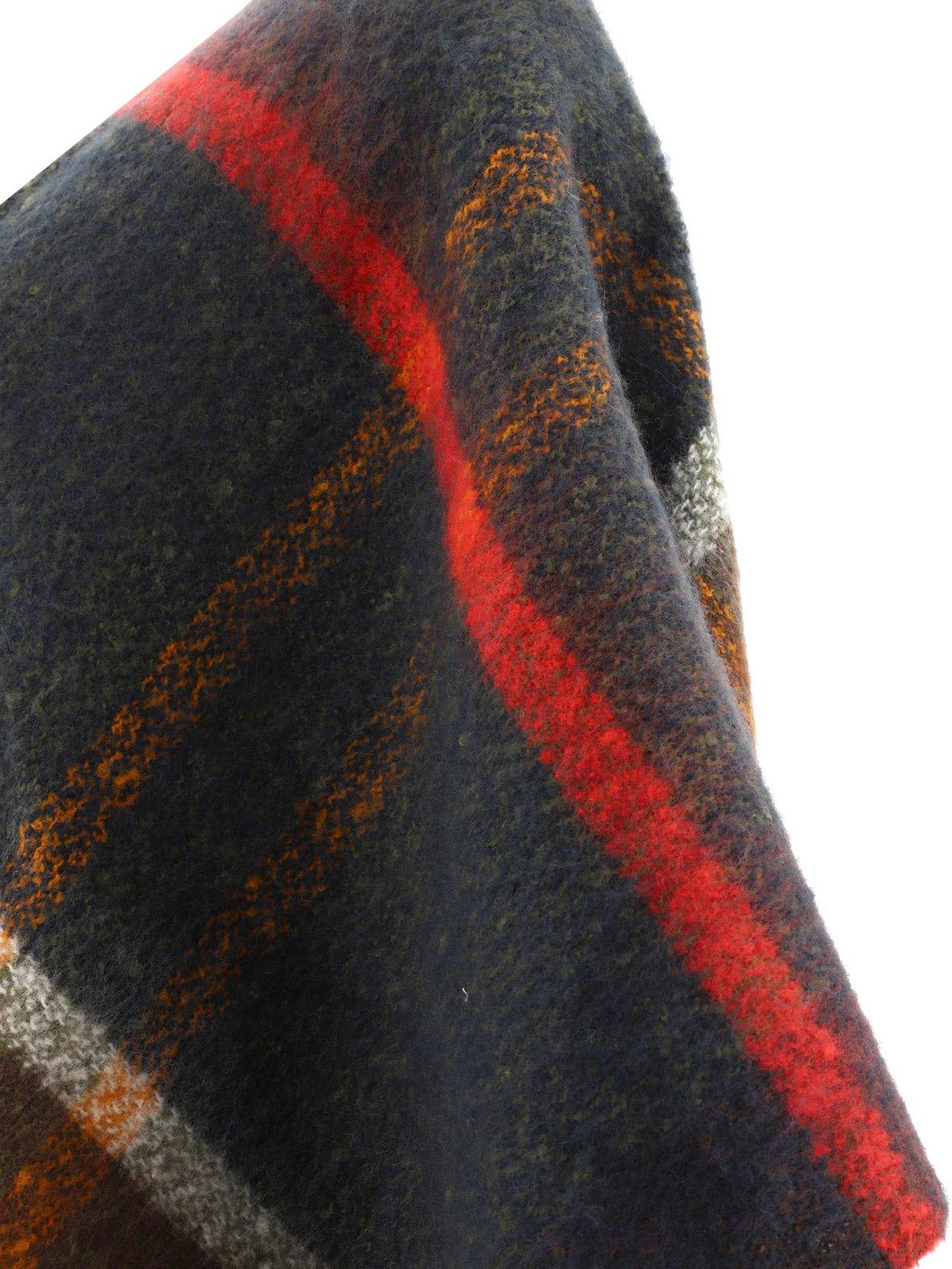 Barbour Checked V-neck Cape In Multi